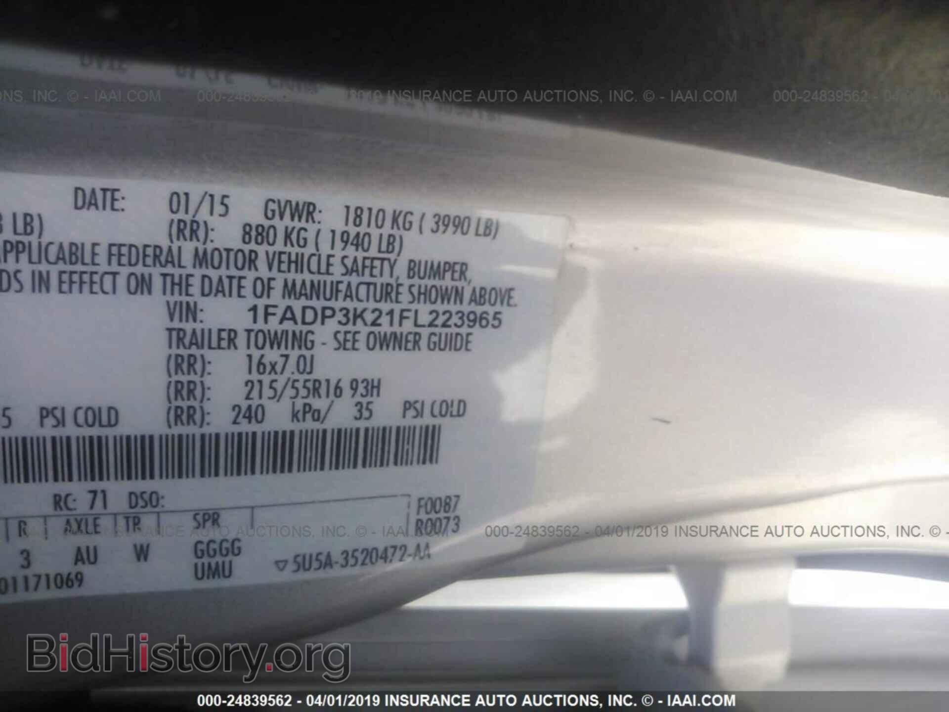 2015 FORD FOCUS - VIN: 1FADP3K21FL223965 - Photo 9