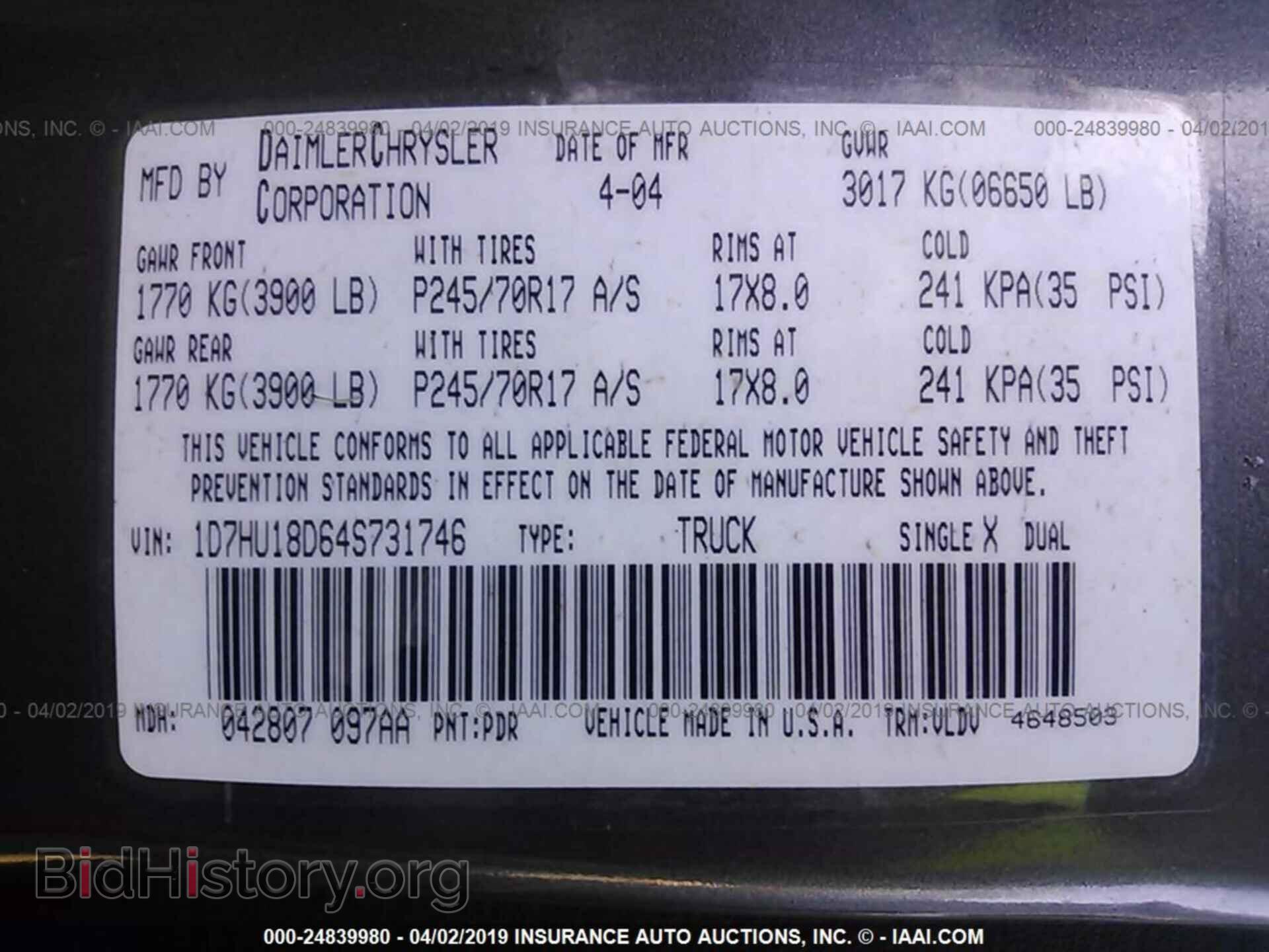 2004 DODGE RAM 1500 - VIN: 1D7HU18D64S731746 - Photo 9