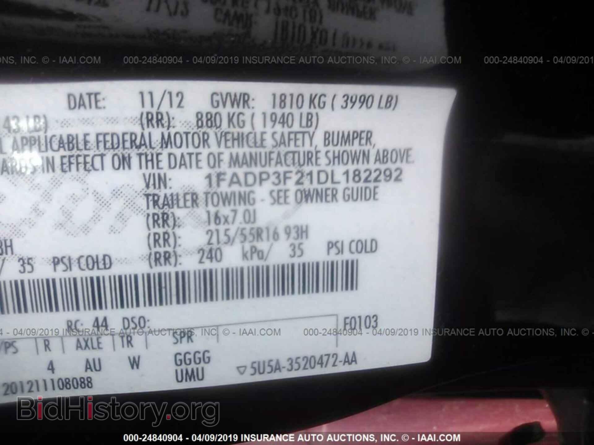 2013 FORD FOCUS - VIN: 1FADP3F21DL182292 - Photo 9