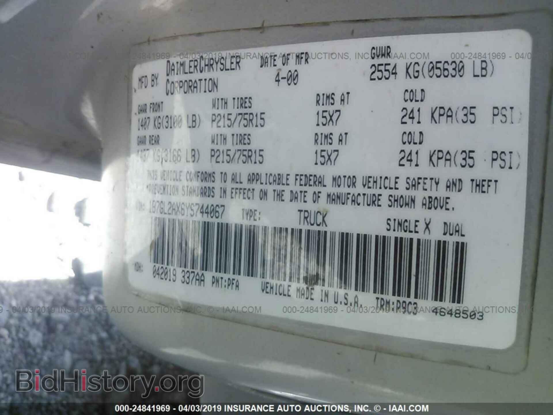 2000 DODGE DAKOTA - VIN: 1B7GL2AX6YS744067 - Фото 9