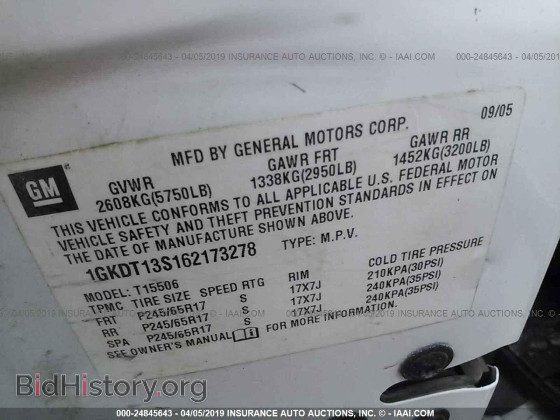 2006 GMC ENVOY - VIN: 1GKDT13S162173278 - Фото 9