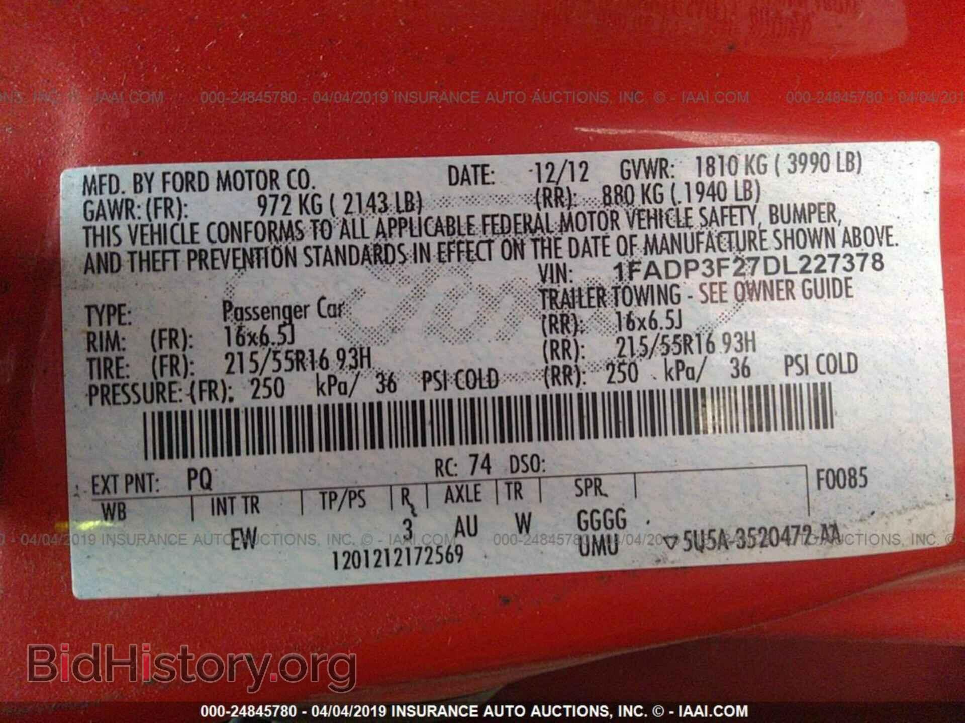 2013 FORD FOCUS - VIN: 1FADP3F27DL227378 - Фото 9