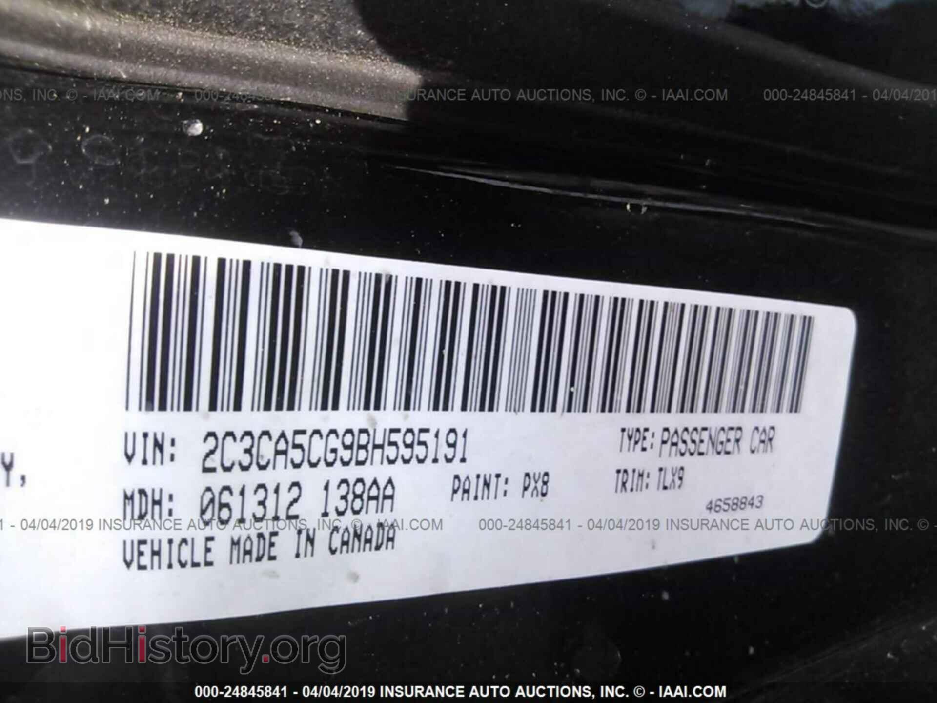2011 CHRYSLER 300 - VIN: 2C3CA5CG9BH595191 - Фото 9