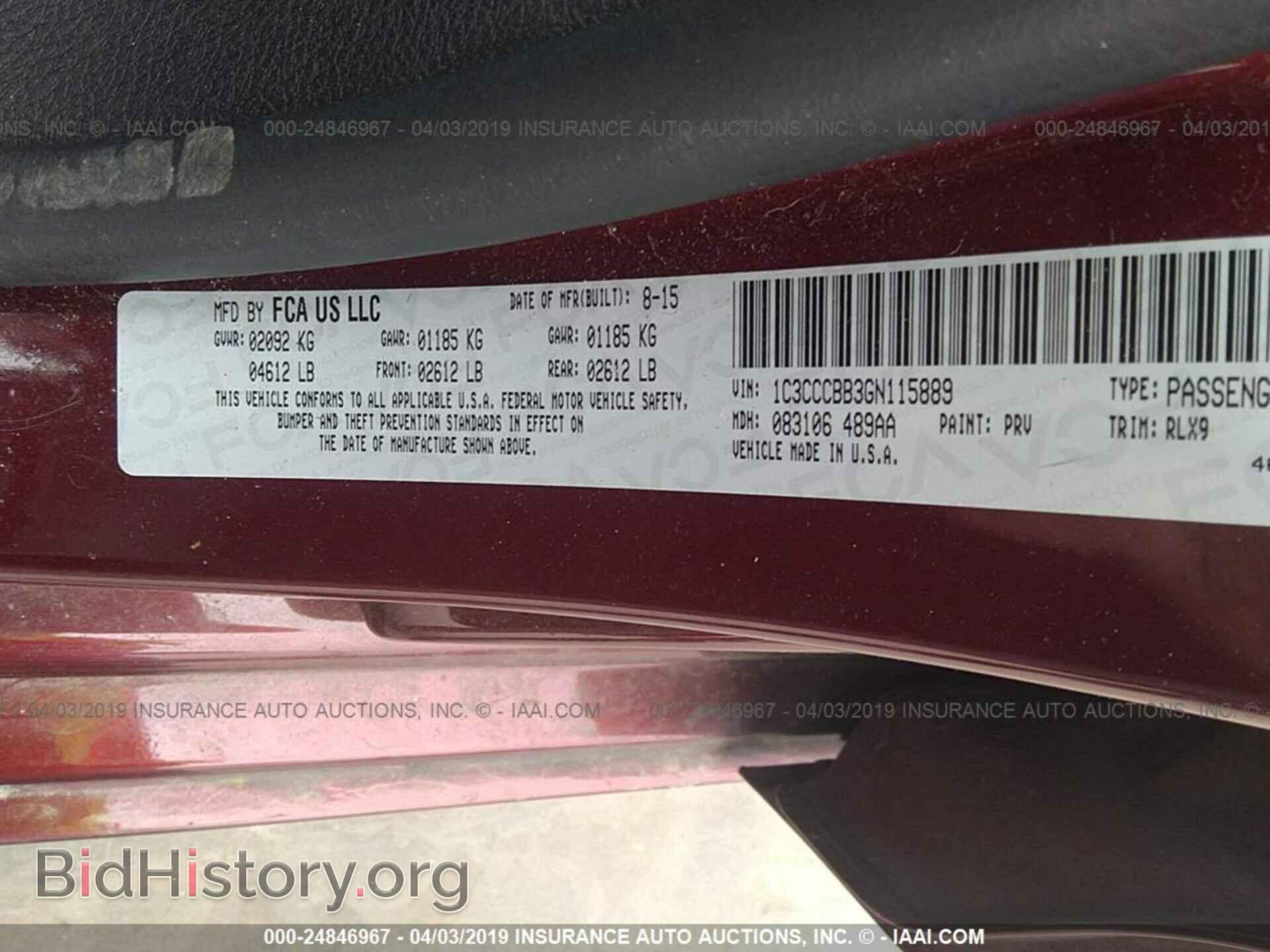 2016 CHRYSLER 200 - VIN: 1C3CCCBB3GN115889 - Photo 9