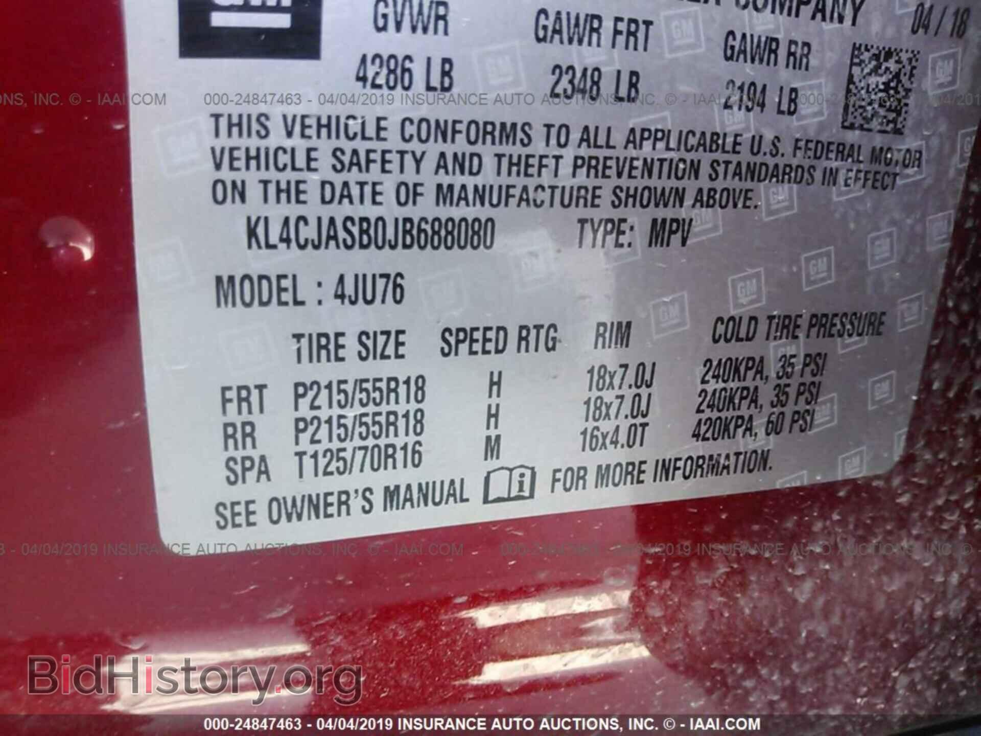 2018 BUICK ENCORE - VIN: KL4CJASB0JB688080 - Фото 9