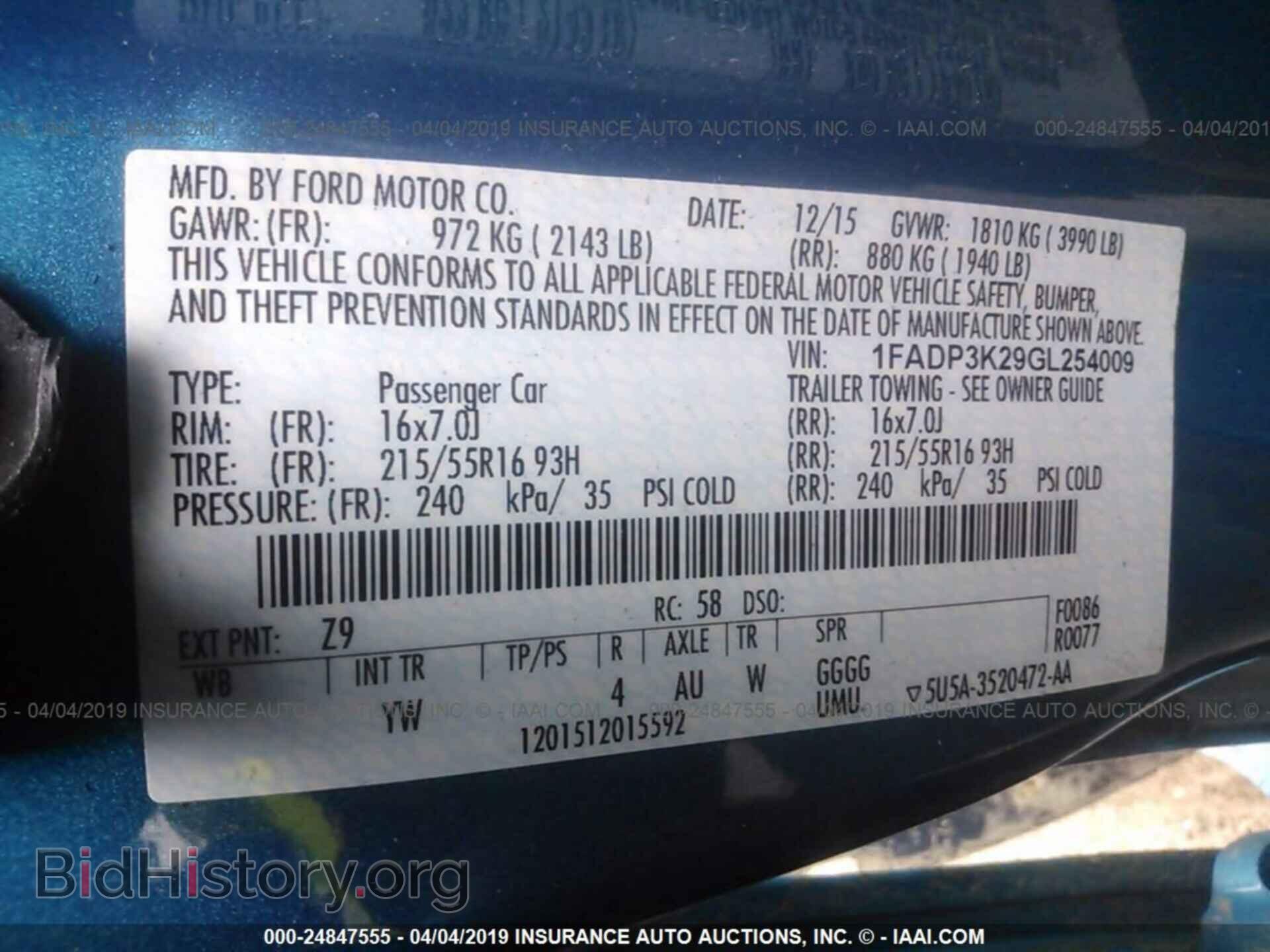 2016 FORD FOCUS - VIN: 1FADP3K29GL254009 - Photo 9