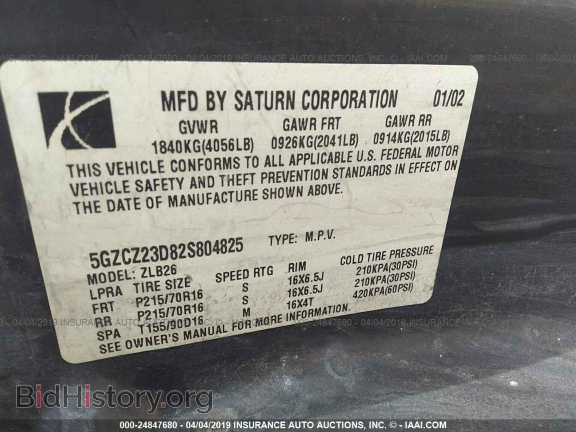 2002 SATURN VUE - VIN: 5GZCZ23D82S804825 - Photo 9