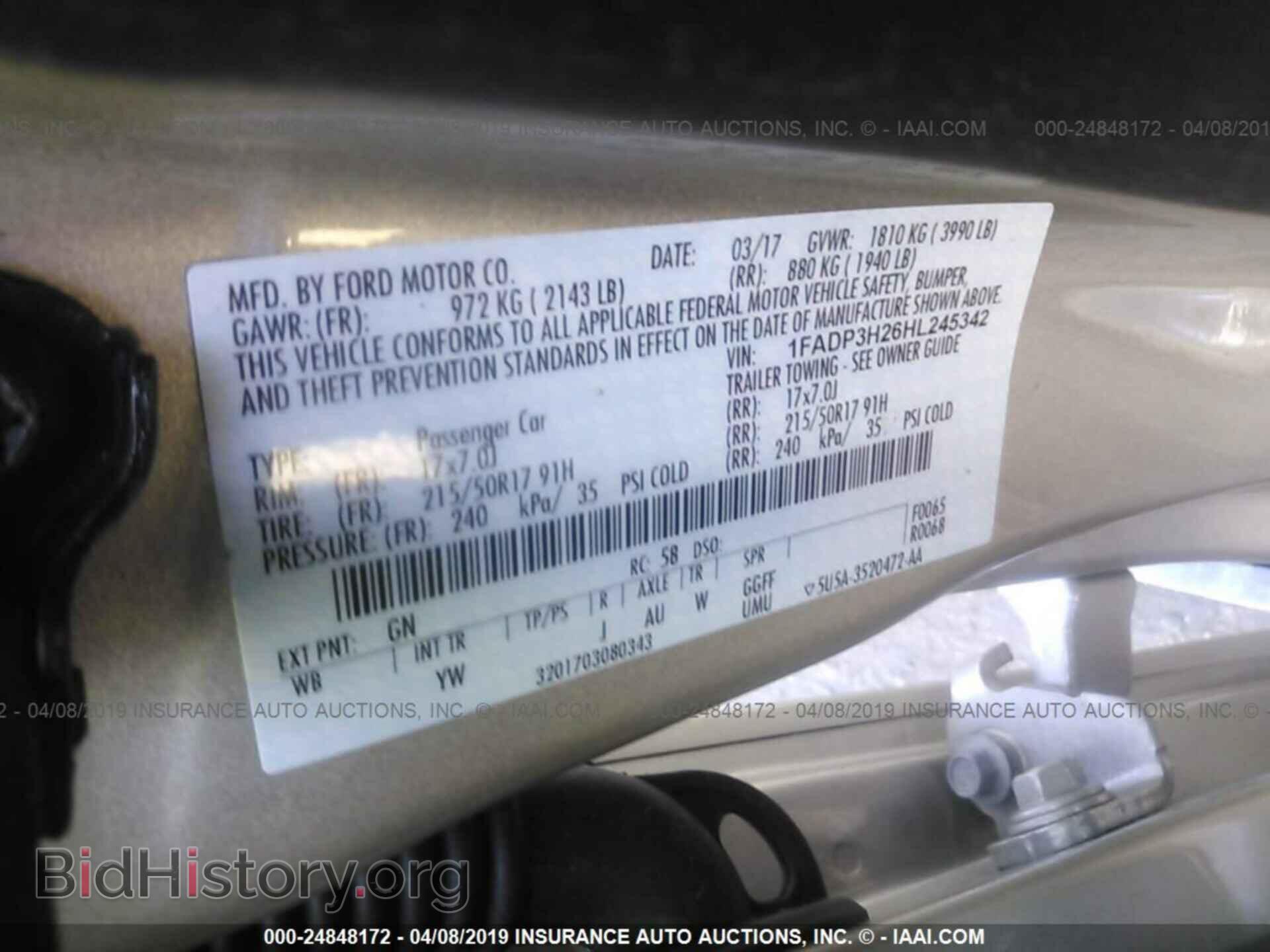 2017 FORD FOCUS - VIN: 1FADP3H26HL245342 - Фото 9