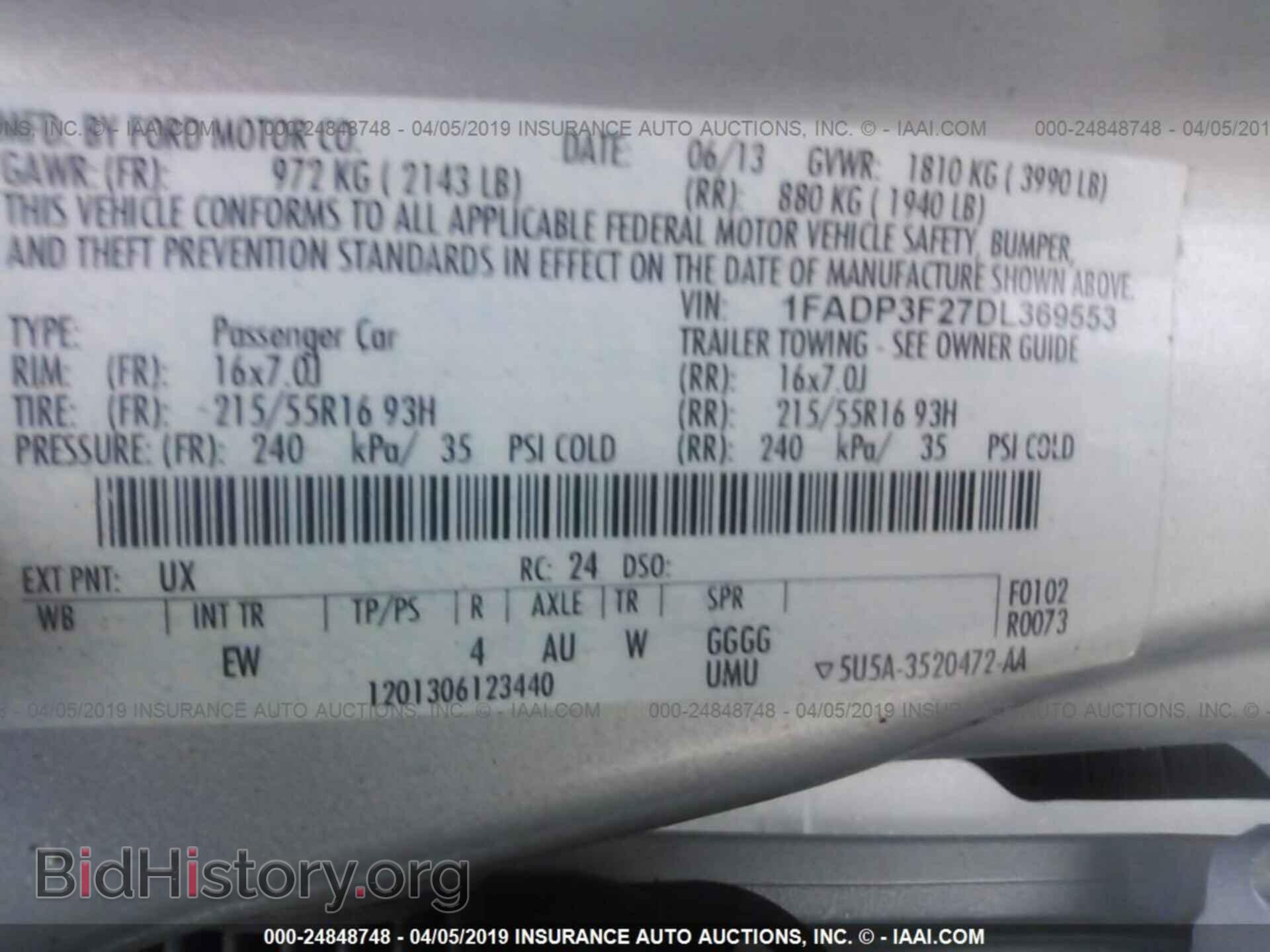 2013 FORD FOCUS - VIN: 1FADP3F27DL369553 - Фото 9