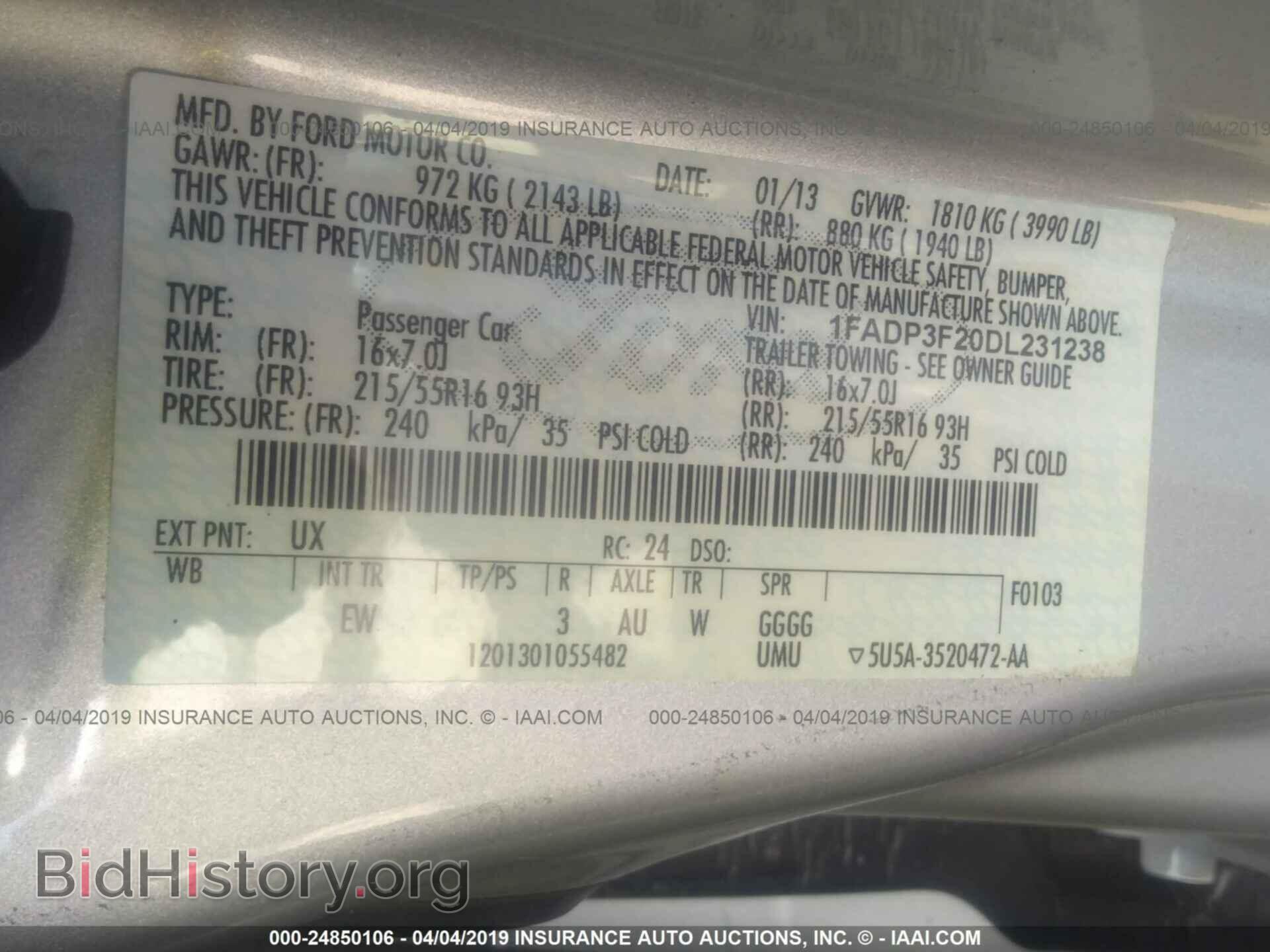 2013 FORD FOCUS - VIN: 1FADP3F20DL231238 - Фото 9