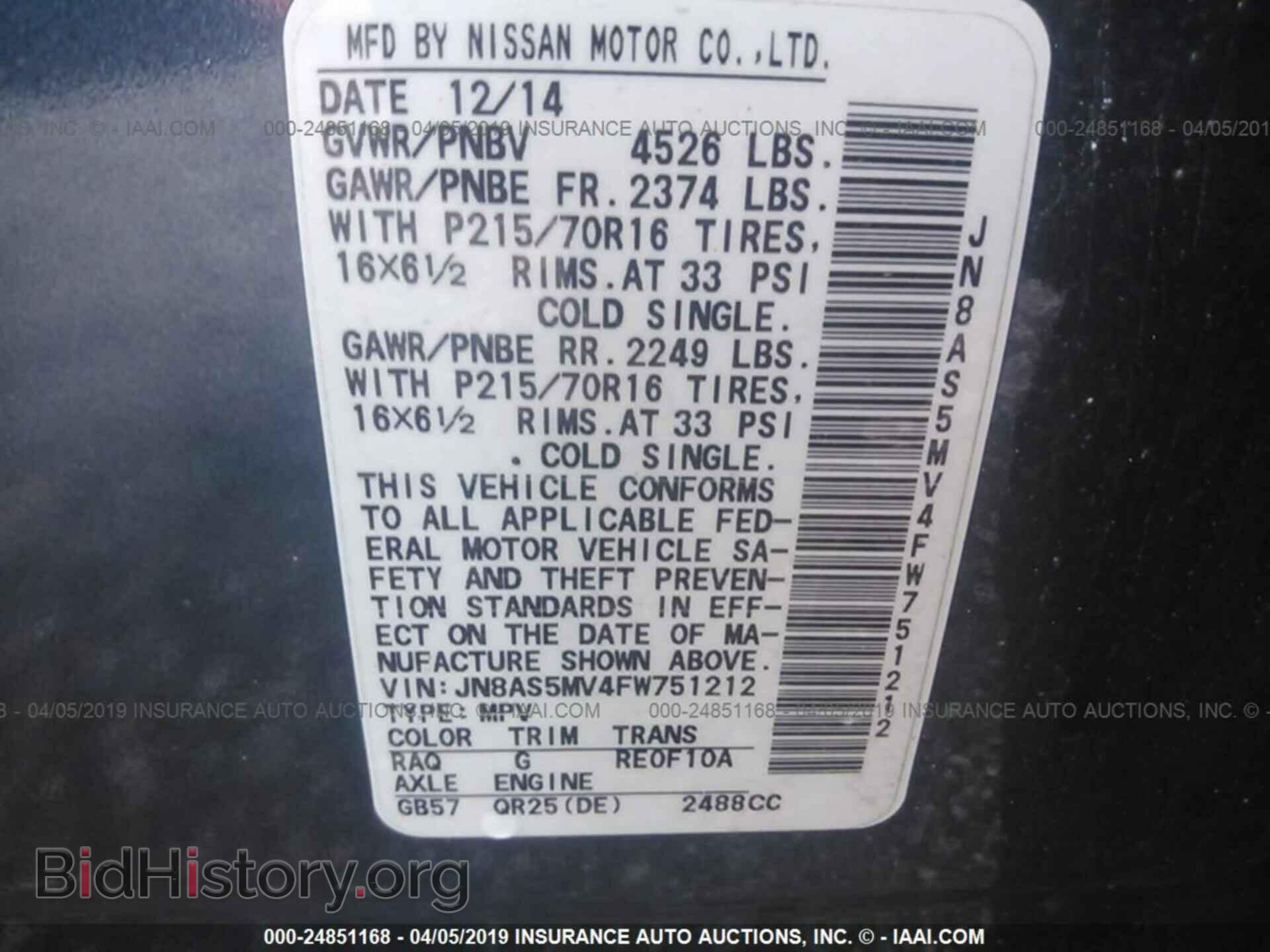 2015 NISSAN ROGUE SELECT - VIN: JN8AS5MV4FW751212 - Фото 9