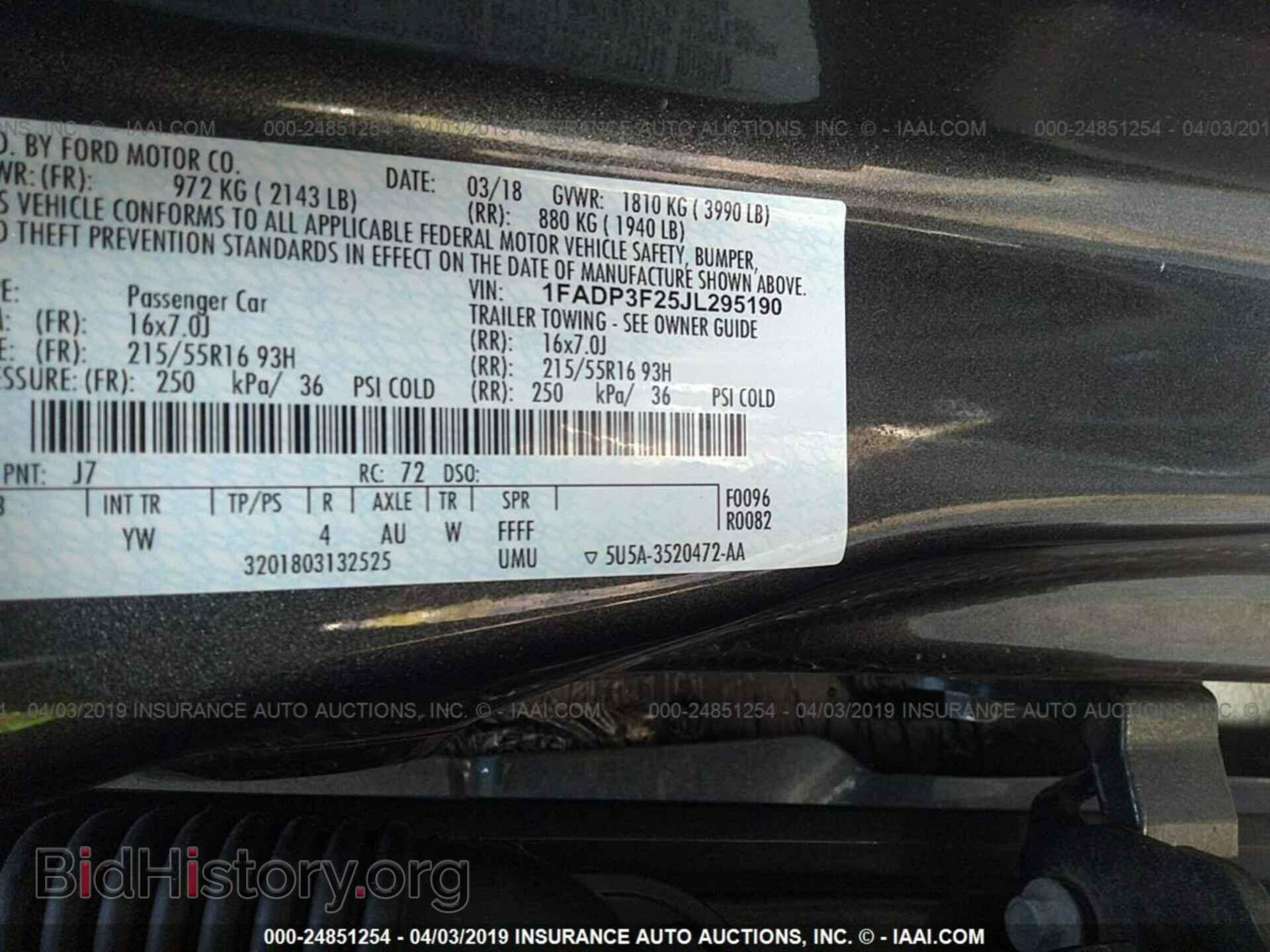 2018 FORD FOCUS - VIN: 1FADP3F25JL295190 - Фото 9