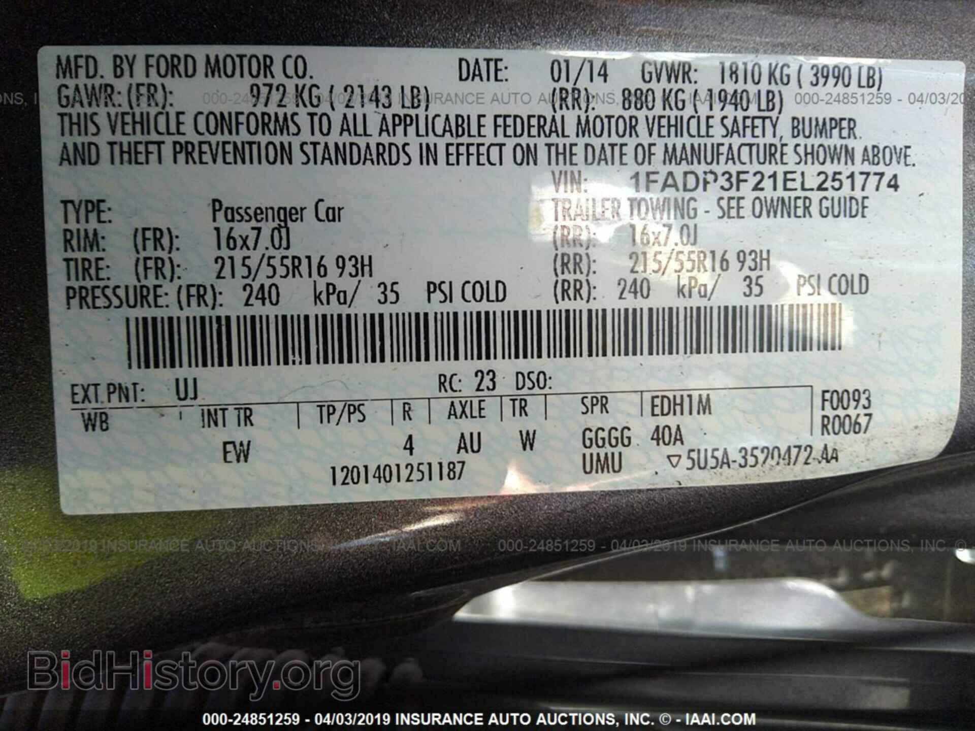 2014 FORD FOCUS - VIN: 1FADP3F21EL251774 - Photo 9