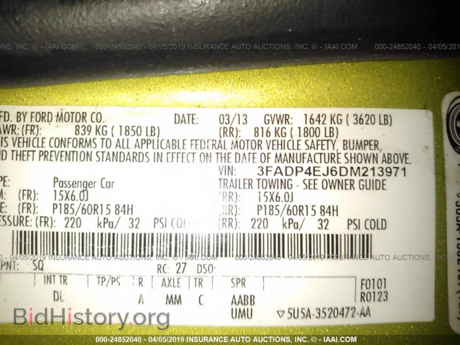 2013 FORD FIESTA - VIN: 3FADP4EJ6DM213971 - Фото 9