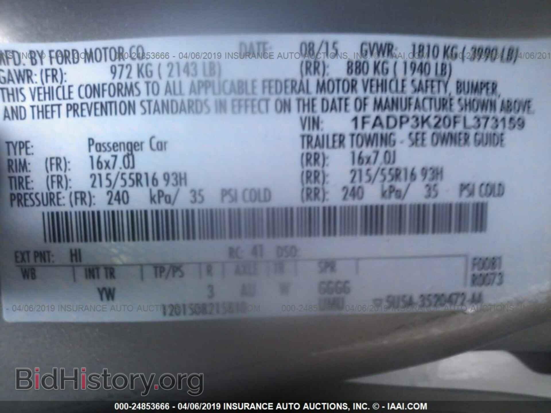 2015 FORD FOCUS - VIN: 1FADP3K20FL373159 - Фото 9