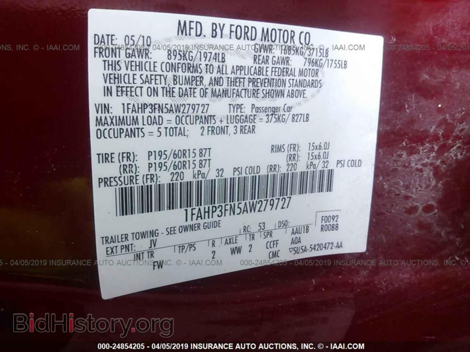 2010 FORD FOCUS - VIN: 1FAHP3FN5AW279727 - Photo 9