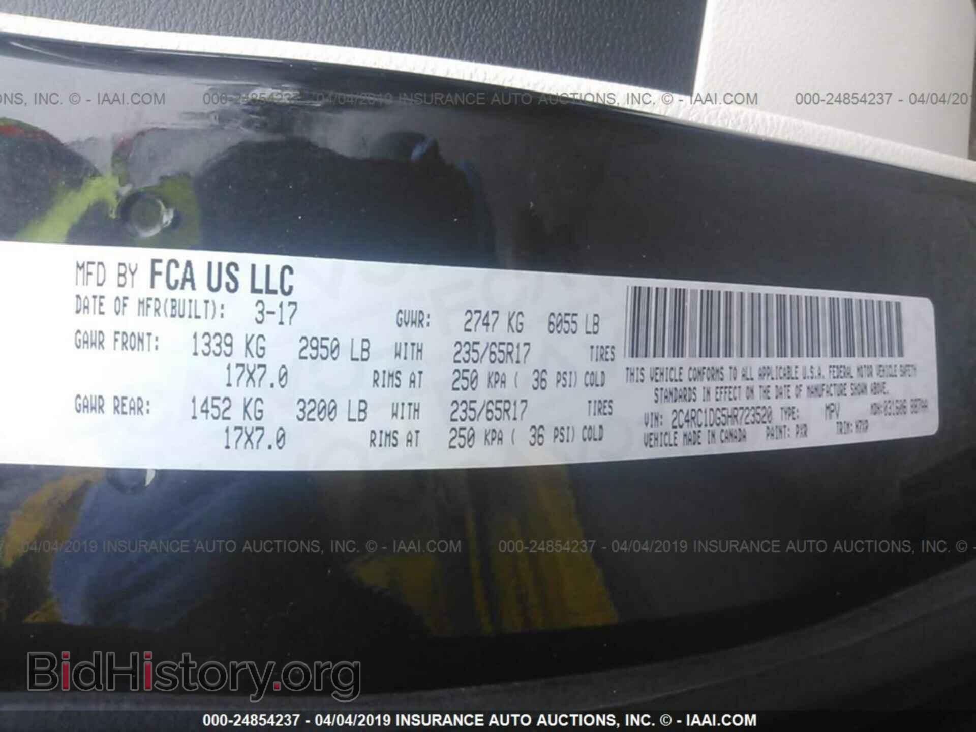2017 CHRYSLER PACIFICA - VIN: 2C4RC1DG5HR723520 - Photo 9
