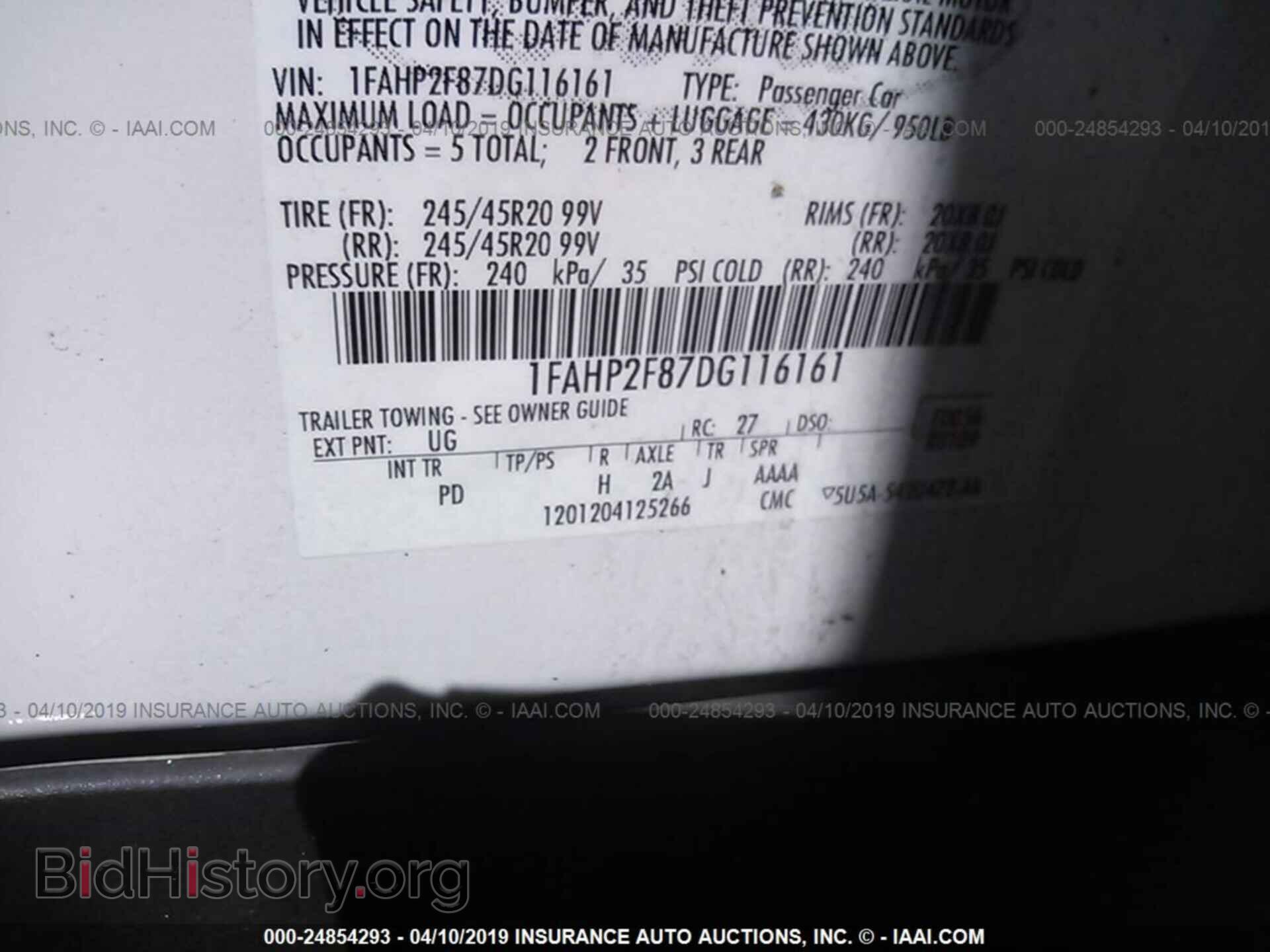 2013 FORD TAURUS - VIN: 1FAHP2F87DG116161 - Photo 9
