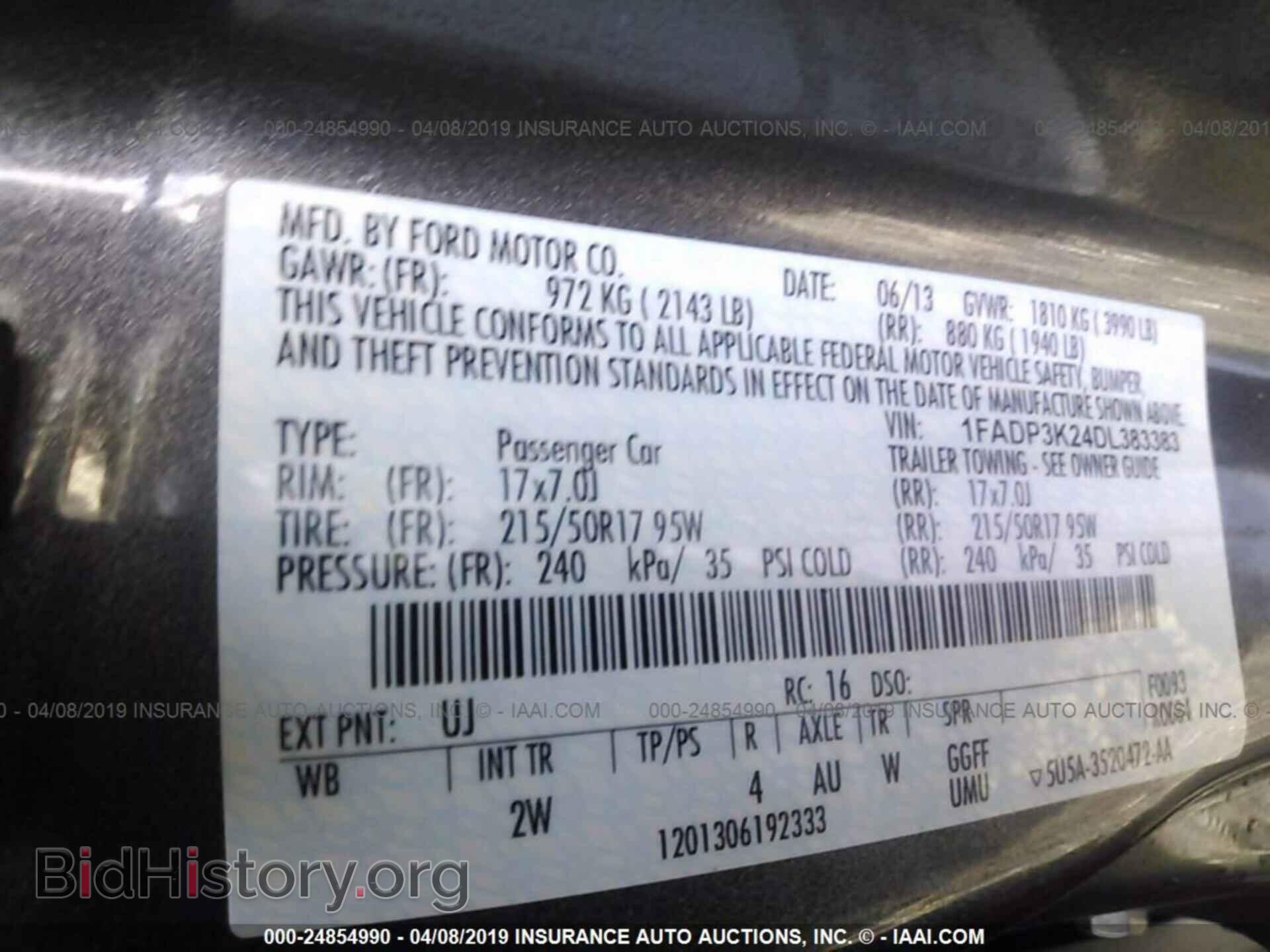 2013 FORD FOCUS - VIN: 1FADP3K24DL383383 - Фото 9