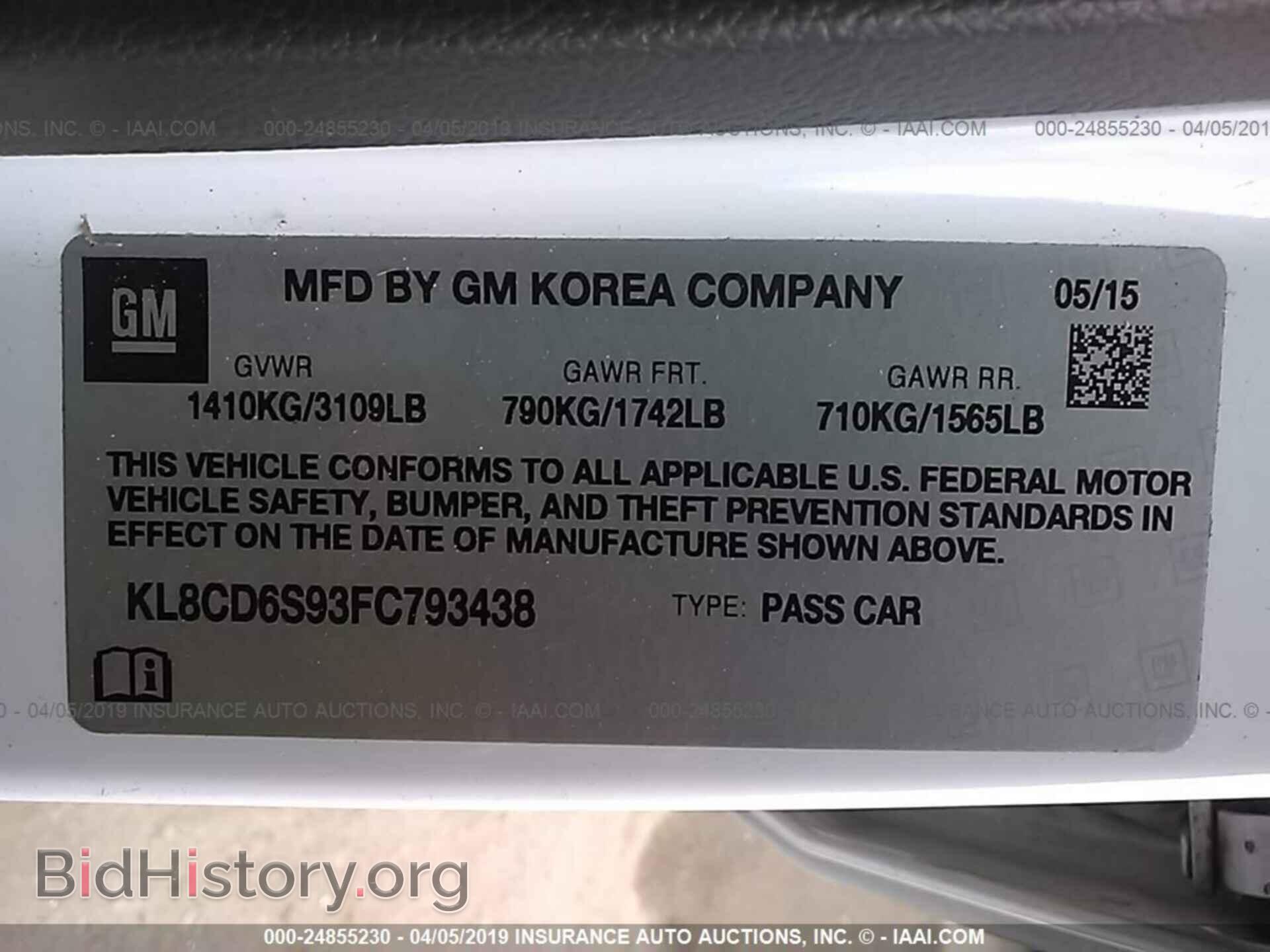 2015 CHEVROLET SPARK - VIN: KL8CD6S93FC793438 - Фото 9