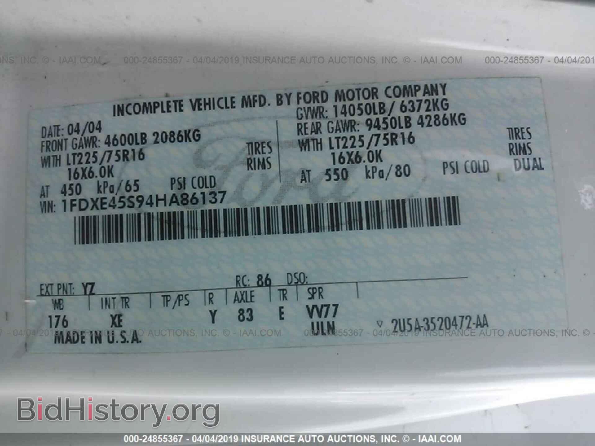 2004 FORD ECONOLINE - VIN: 1FDXE45S94HA86137 - Photo 9