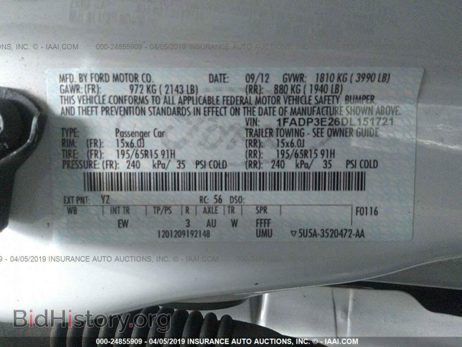 2013 FORD FOCUS - VIN: 1FADP3E26DL151721 - Фото 9