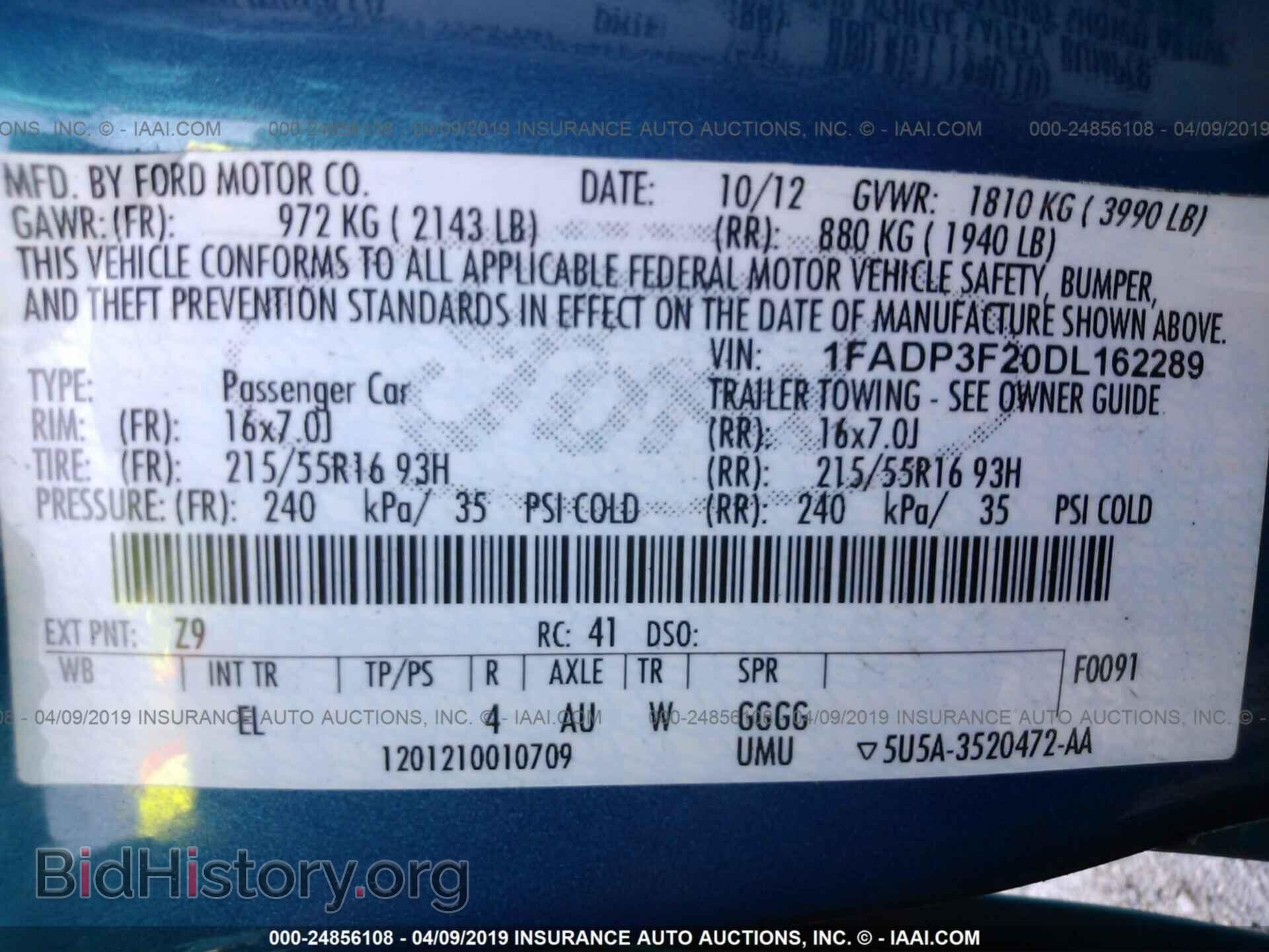 2013 FORD FOCUS - VIN: 1FADP3F20DL162289 - Photo 9