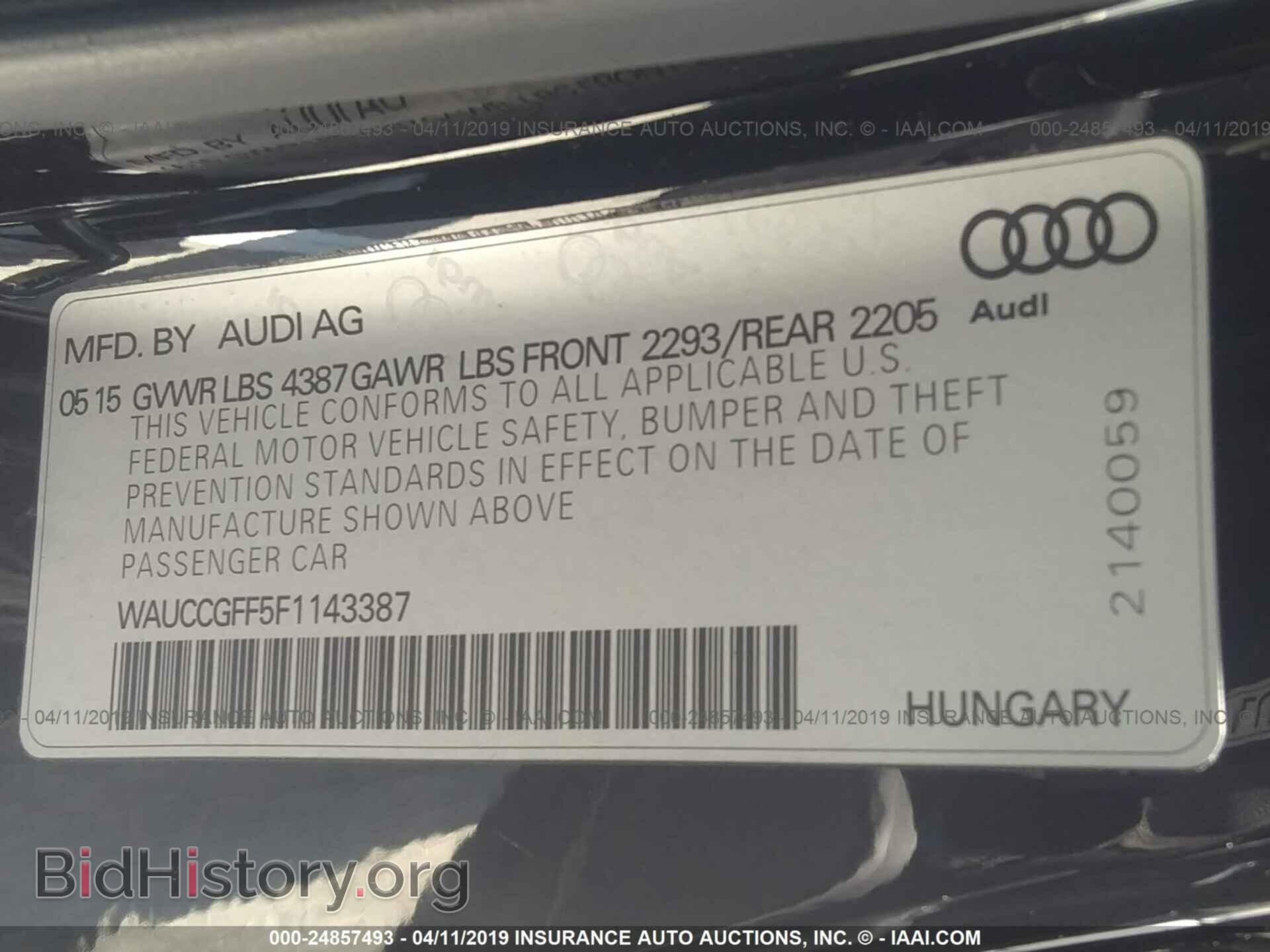 2015 AUDI A3 - VIN: WAUCCGFF5F1143387 - Photo 9