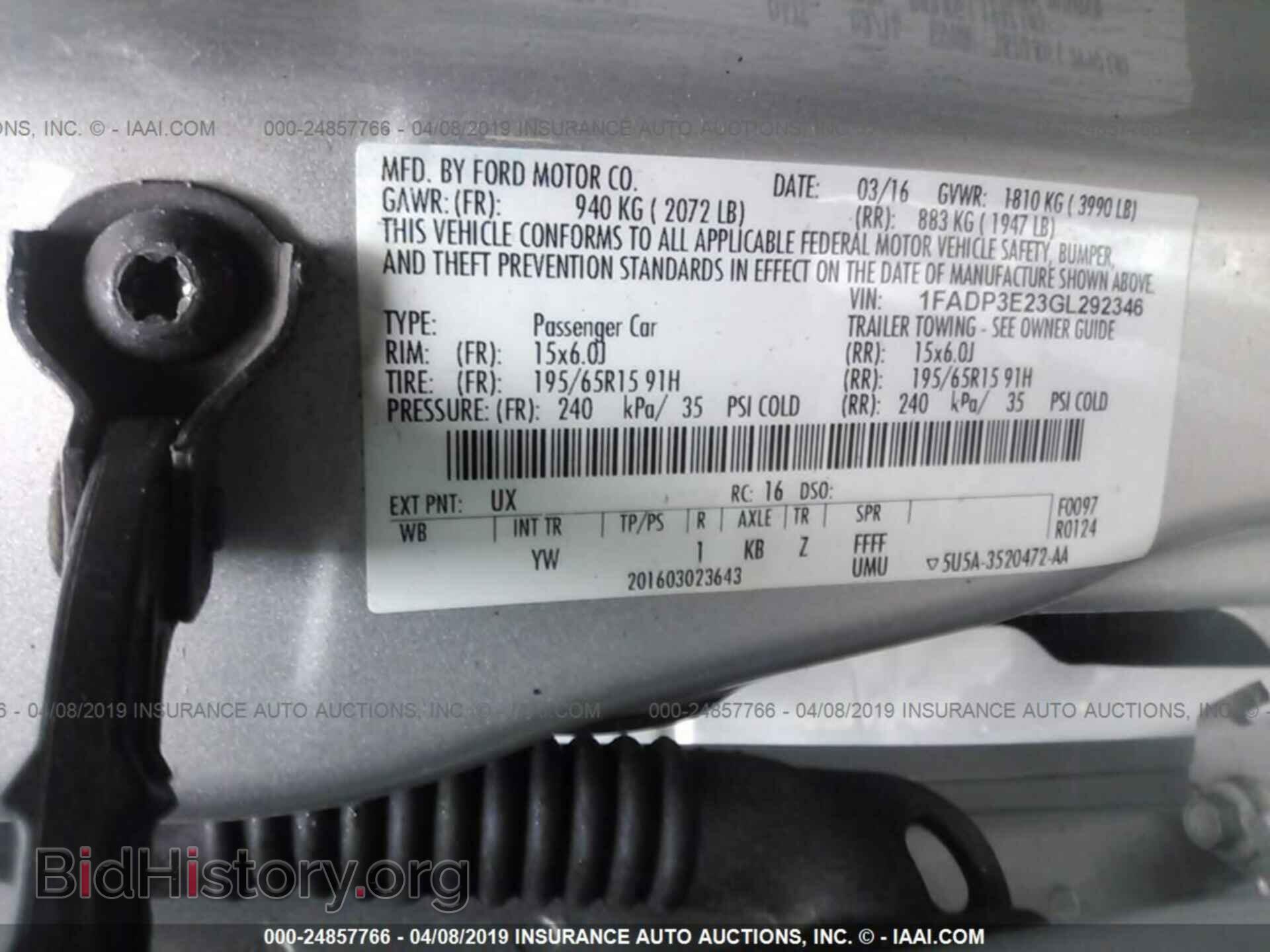 2016 FORD FOCUS - VIN: 1FADP3E23GL292346 - Photo 9