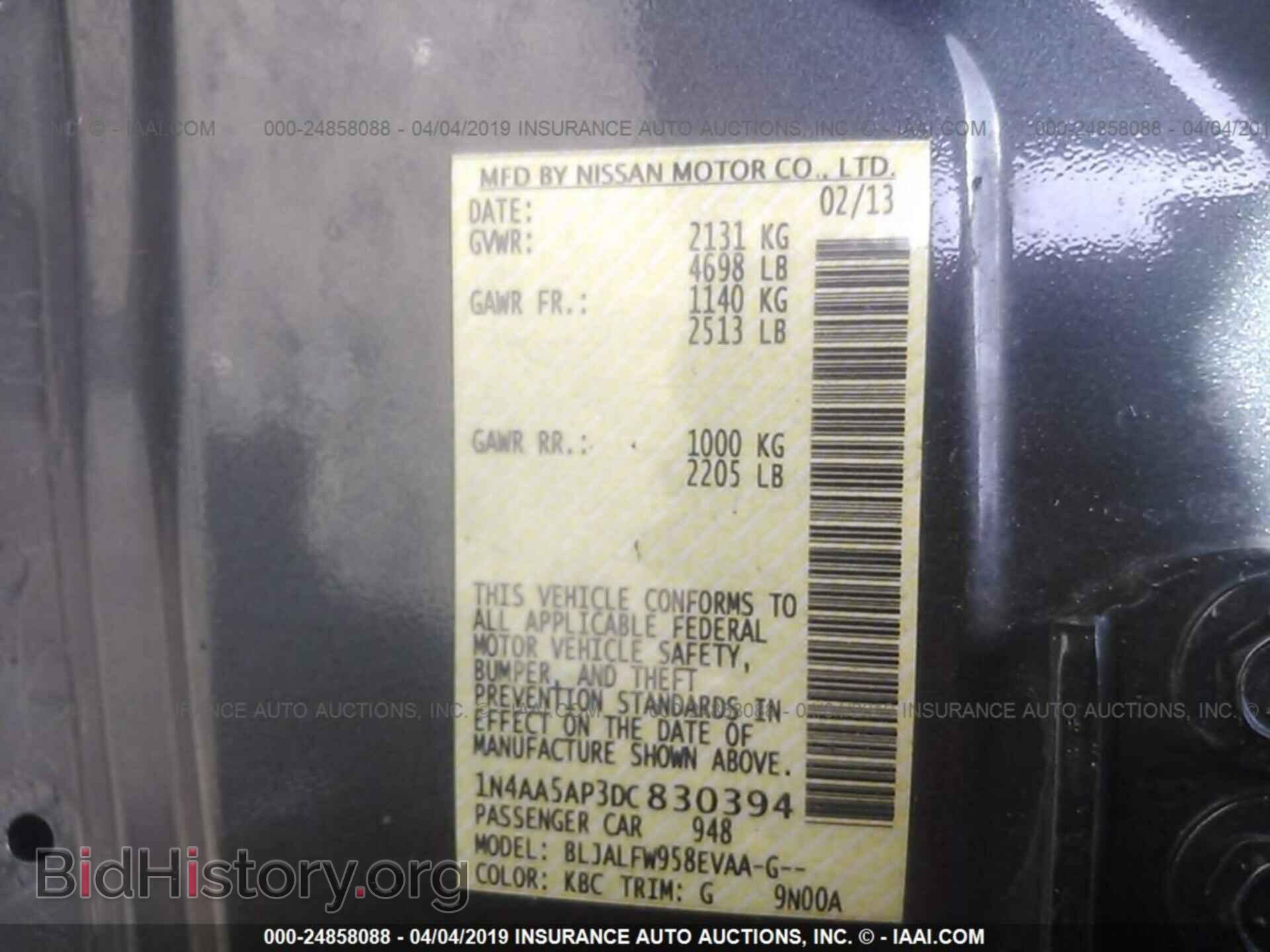 2013 NISSAN MAXIMA - VIN: 1N4AA5AP3DC830394 - Фото 9
