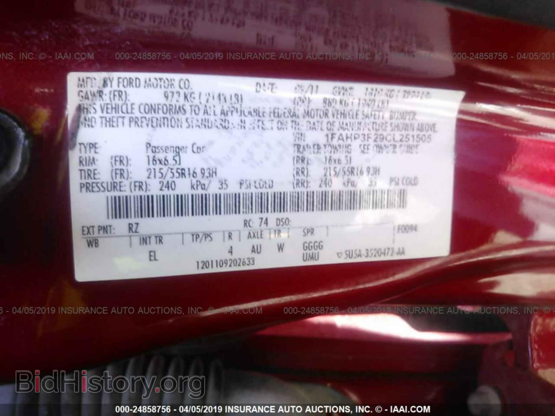 2012 FORD FOCUS - VIN: 1FAHP3F29CL251505 - Фото 9