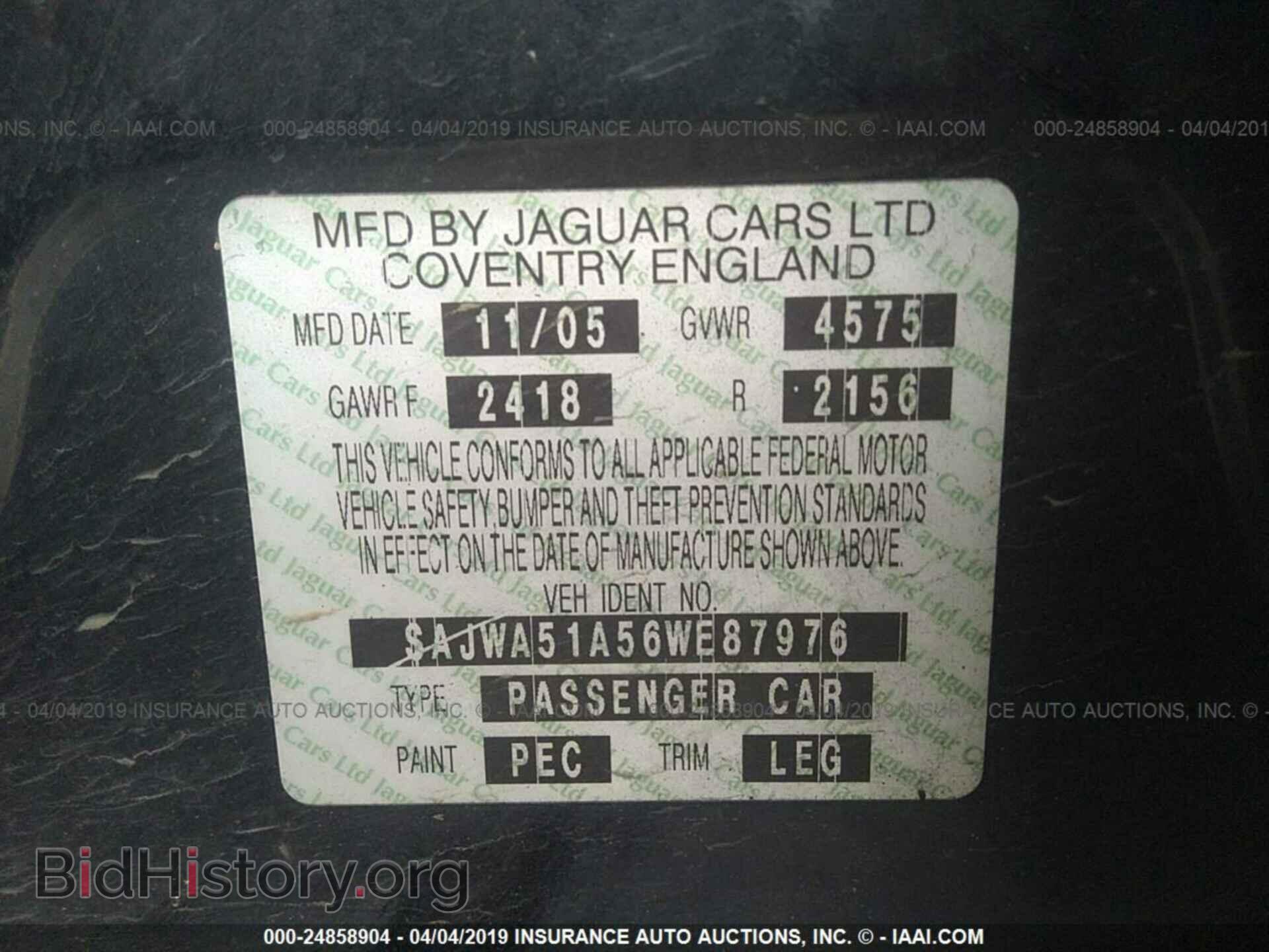 2006 JAGUAR X-TYPE - VIN: SAJWA51A56WE87976 - Фото 9