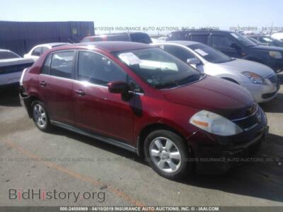 2007 Nissan VERSA, бордовый — VIN 3N1BC11E37L416480, IAAI