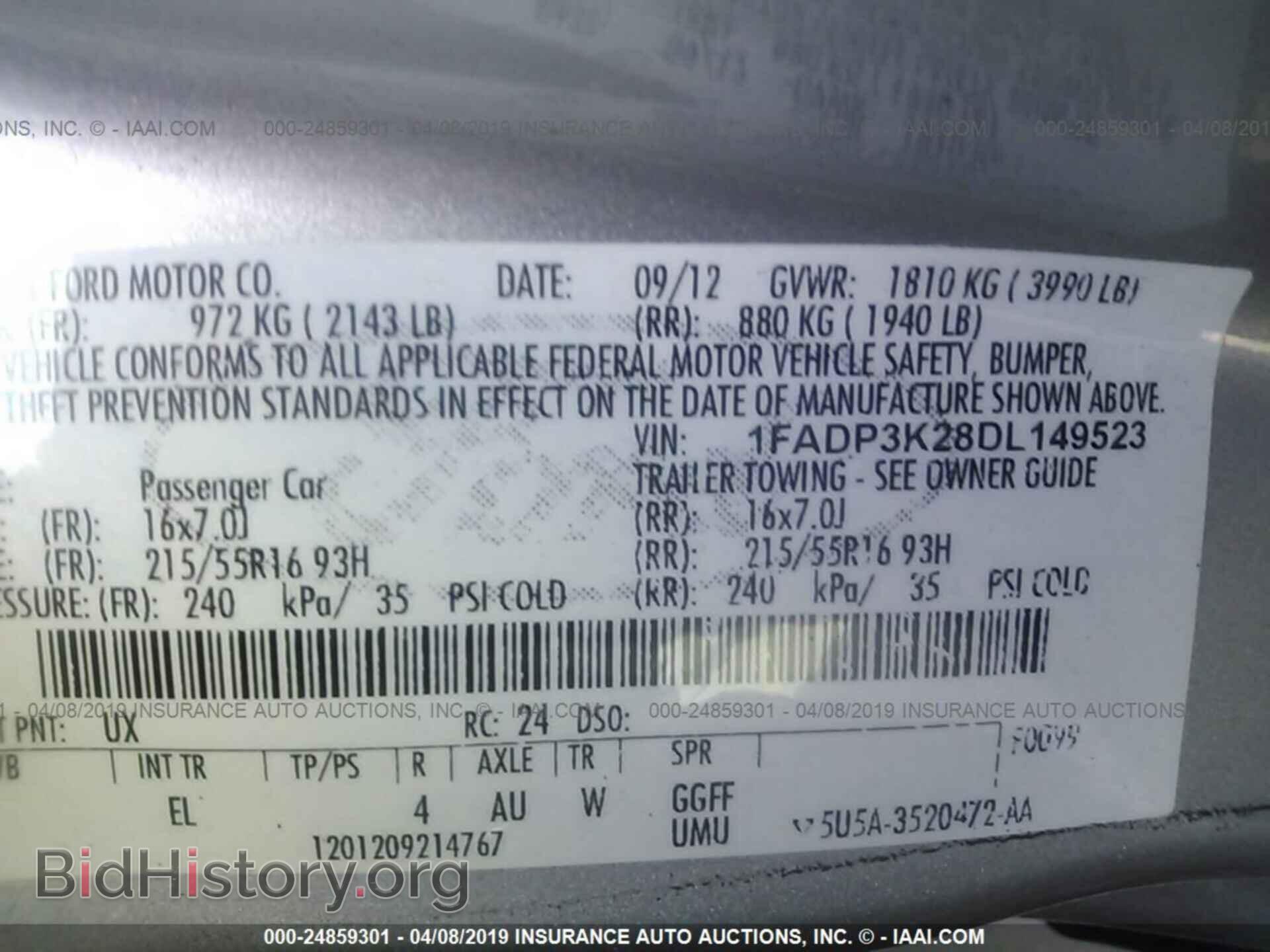 2013 FORD FOCUS - VIN: 1FADP3K28DL149523 - Photo 9