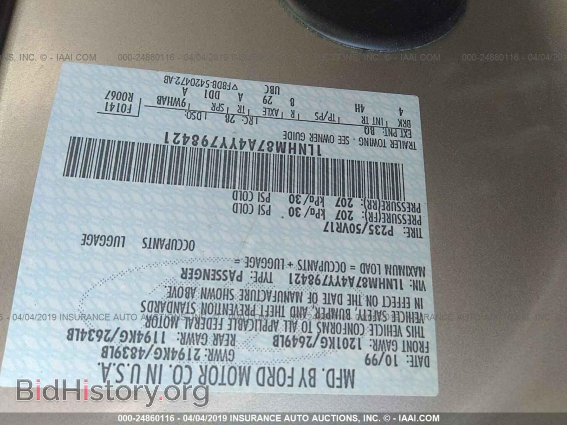 2000 LINCOLN LS - VIN: 1LNHM87A4YY798421 - Photo 9