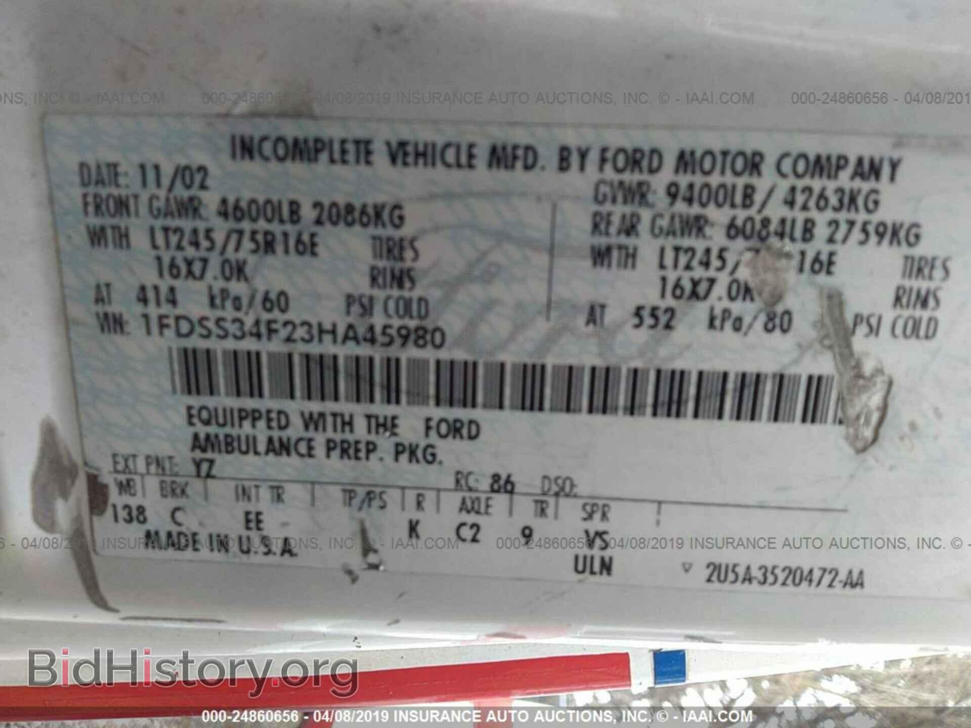 2003 FORD ECONOLINE - VIN: 1FDSS34F23HA45980 - Фото 9
