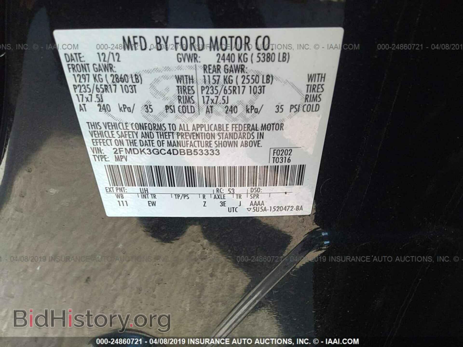 2013 FORD EDGE - VIN: 2FMDK3GC4DBB53333 - Photo 9