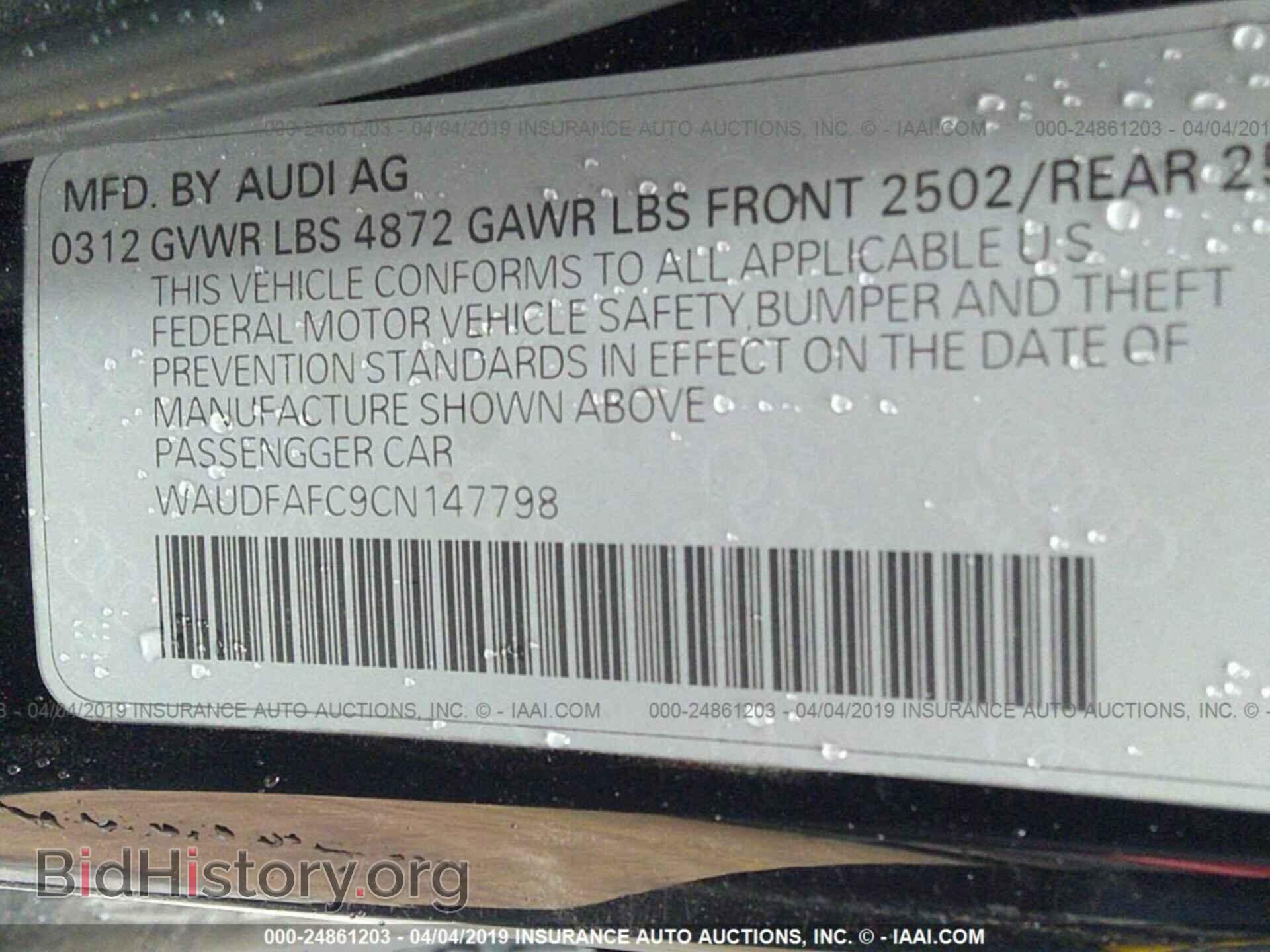 2012 AUDI A6 - VIN: WAUDFAFC9CN147798 - Photo 9