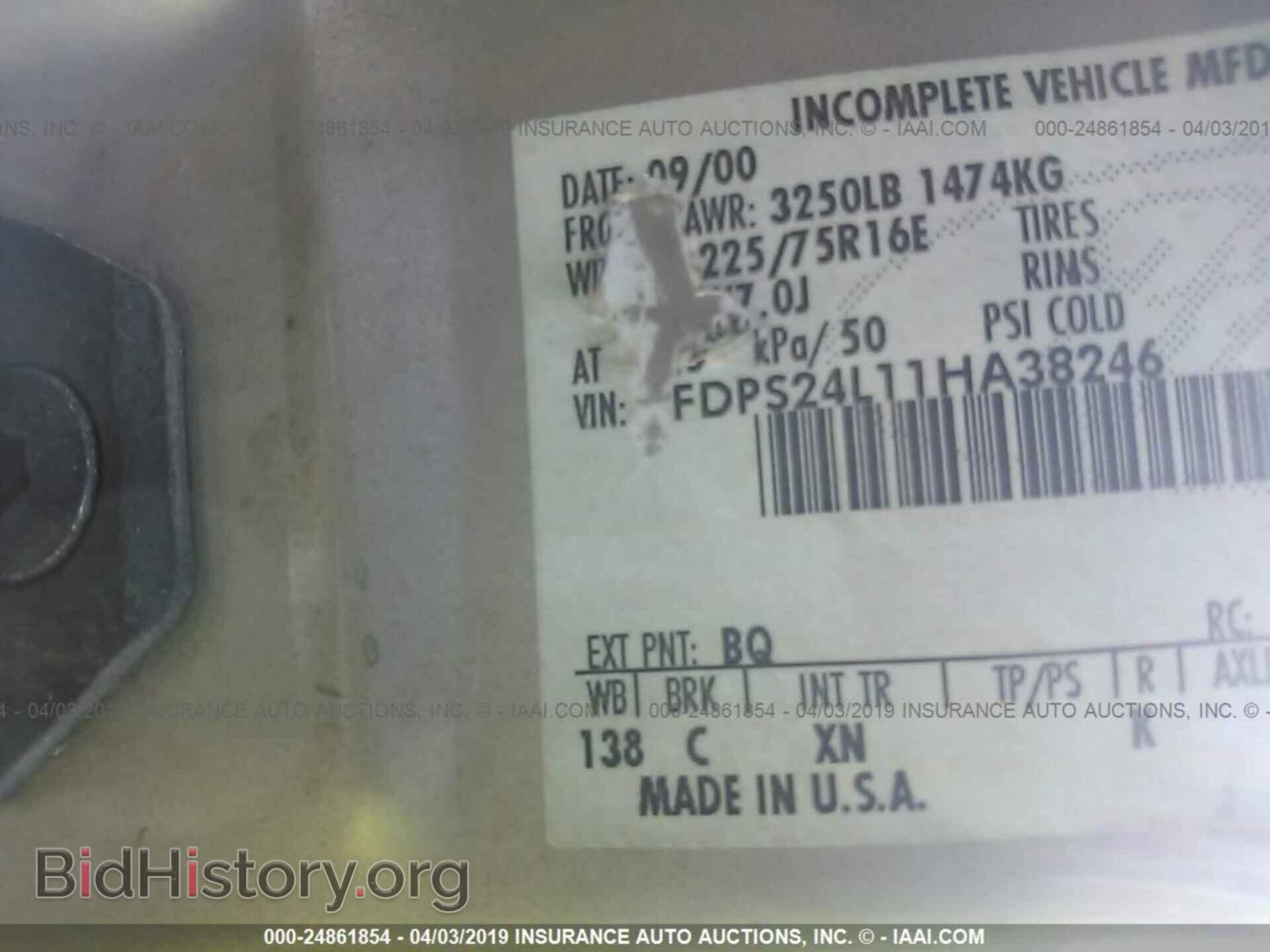 2001 FORD ECONOLINE - VIN: 1FDPS24L11HA38246 - Фото 9