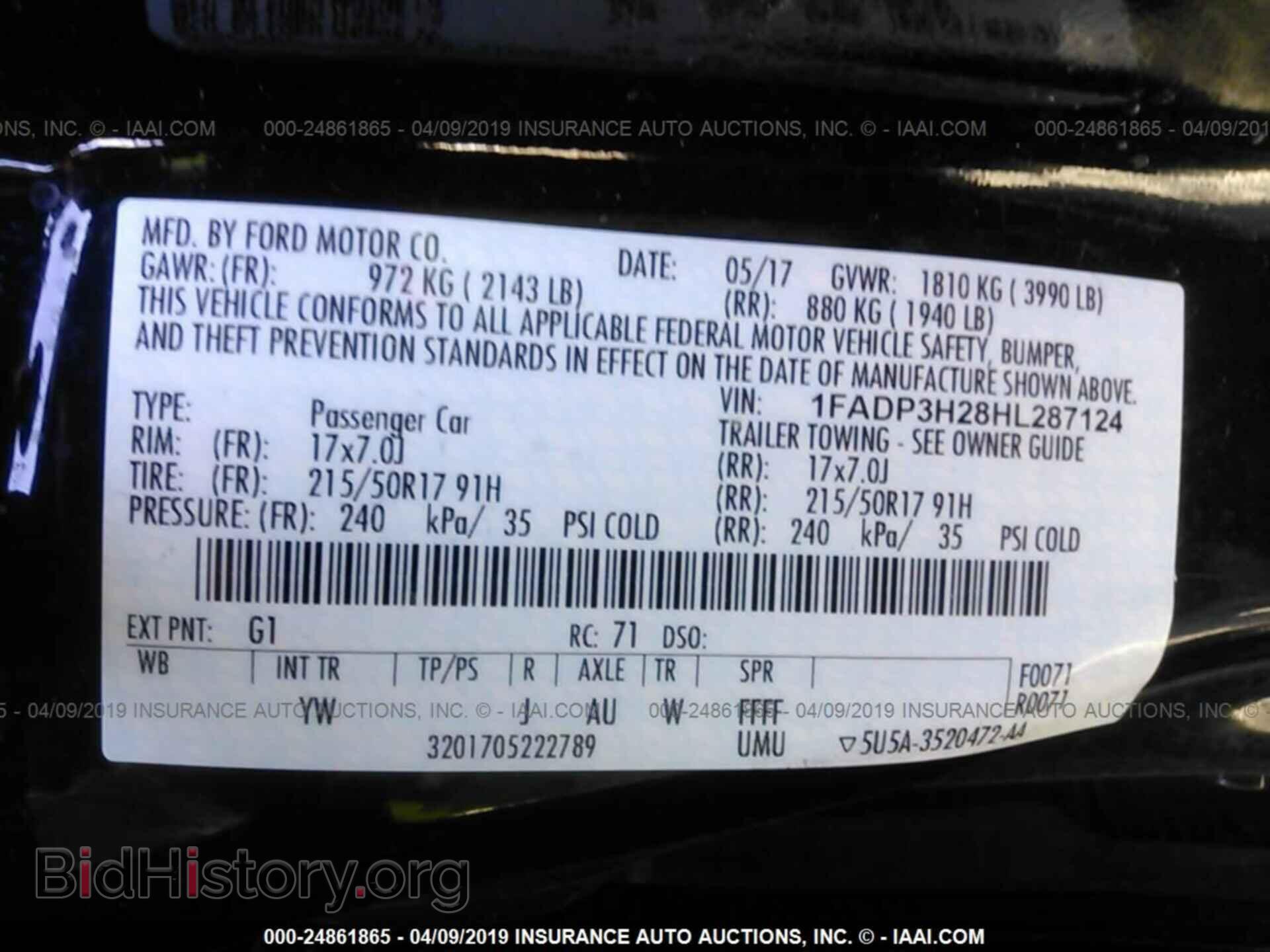 2017 FORD FOCUS - VIN: 1FADP3H28HL287124 - Photo 9