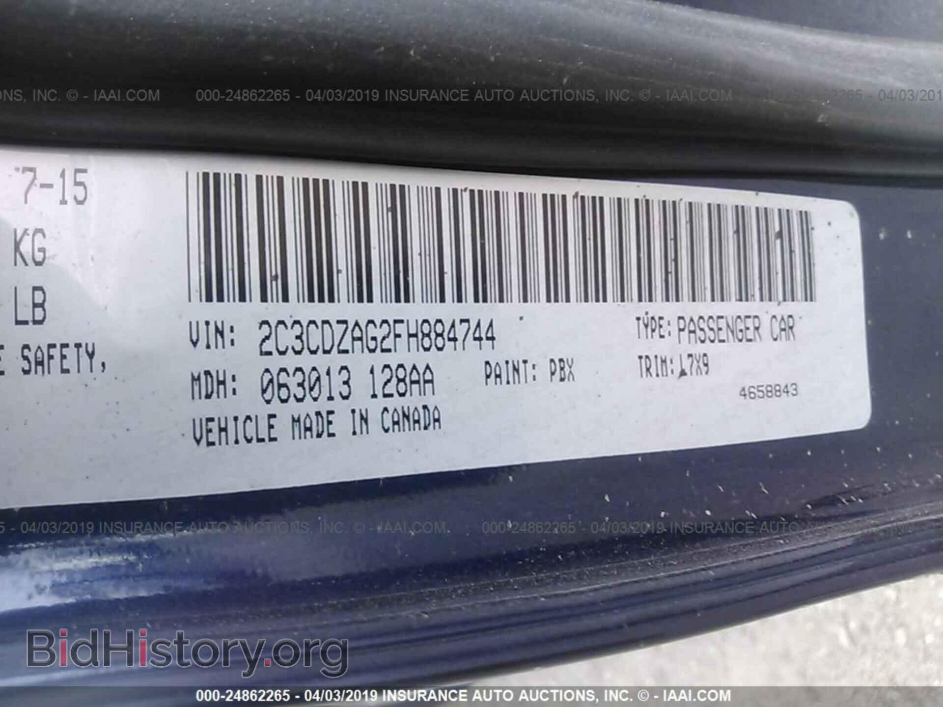 2015 DODGE CHALLENGER - VIN: 2C3CDZAG2FH884744 - Фото 9