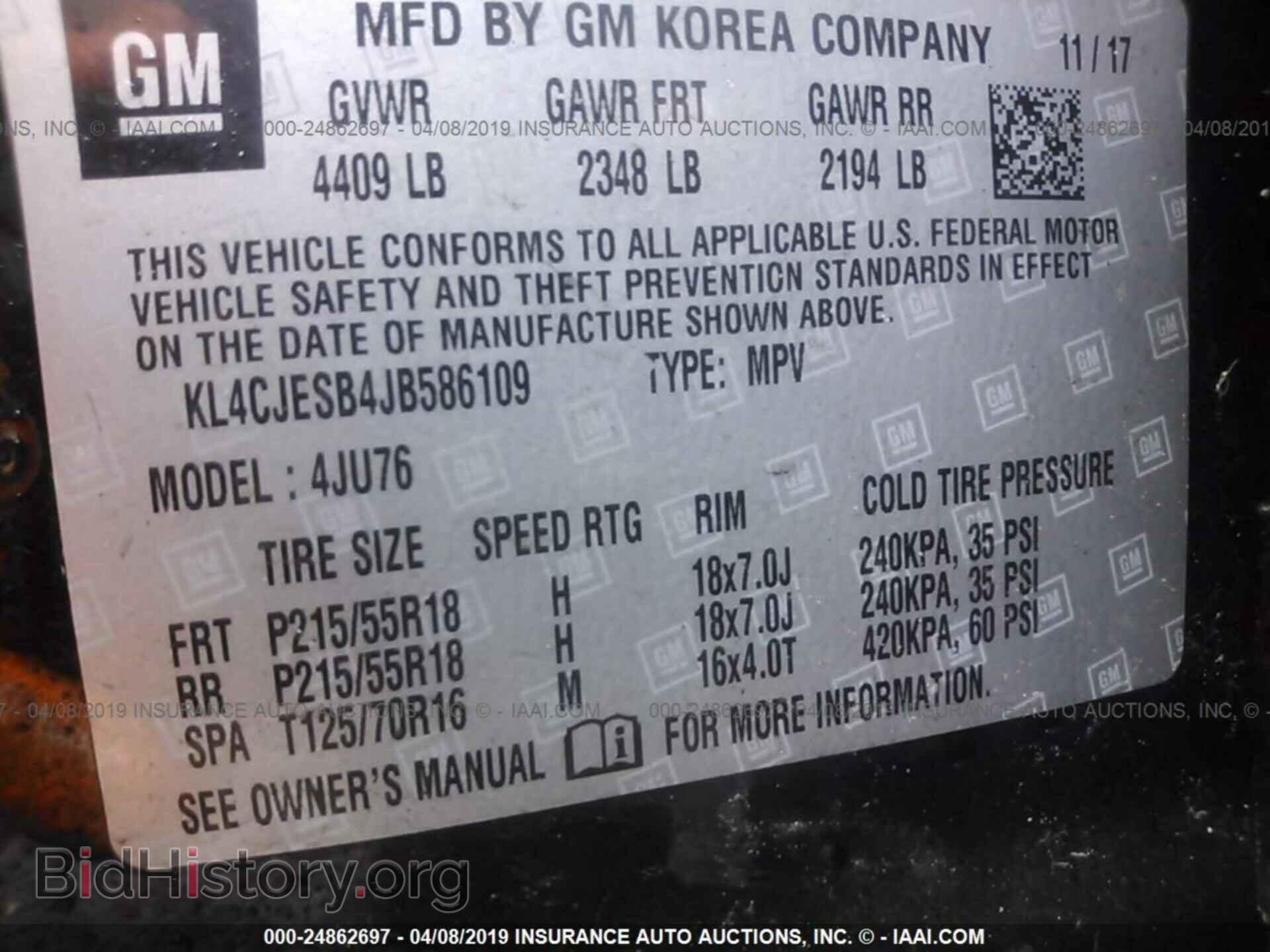 2018 BUICK ENCORE - VIN: KL4CJESB4JB586109 - Photo 9