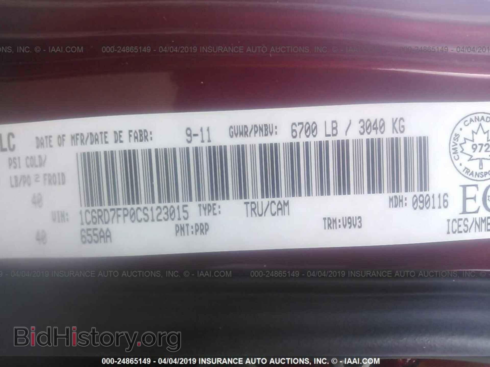 2012 DODGE RAM 1500 - VIN: 1C6RD7FP0CS123015 - Фото 9