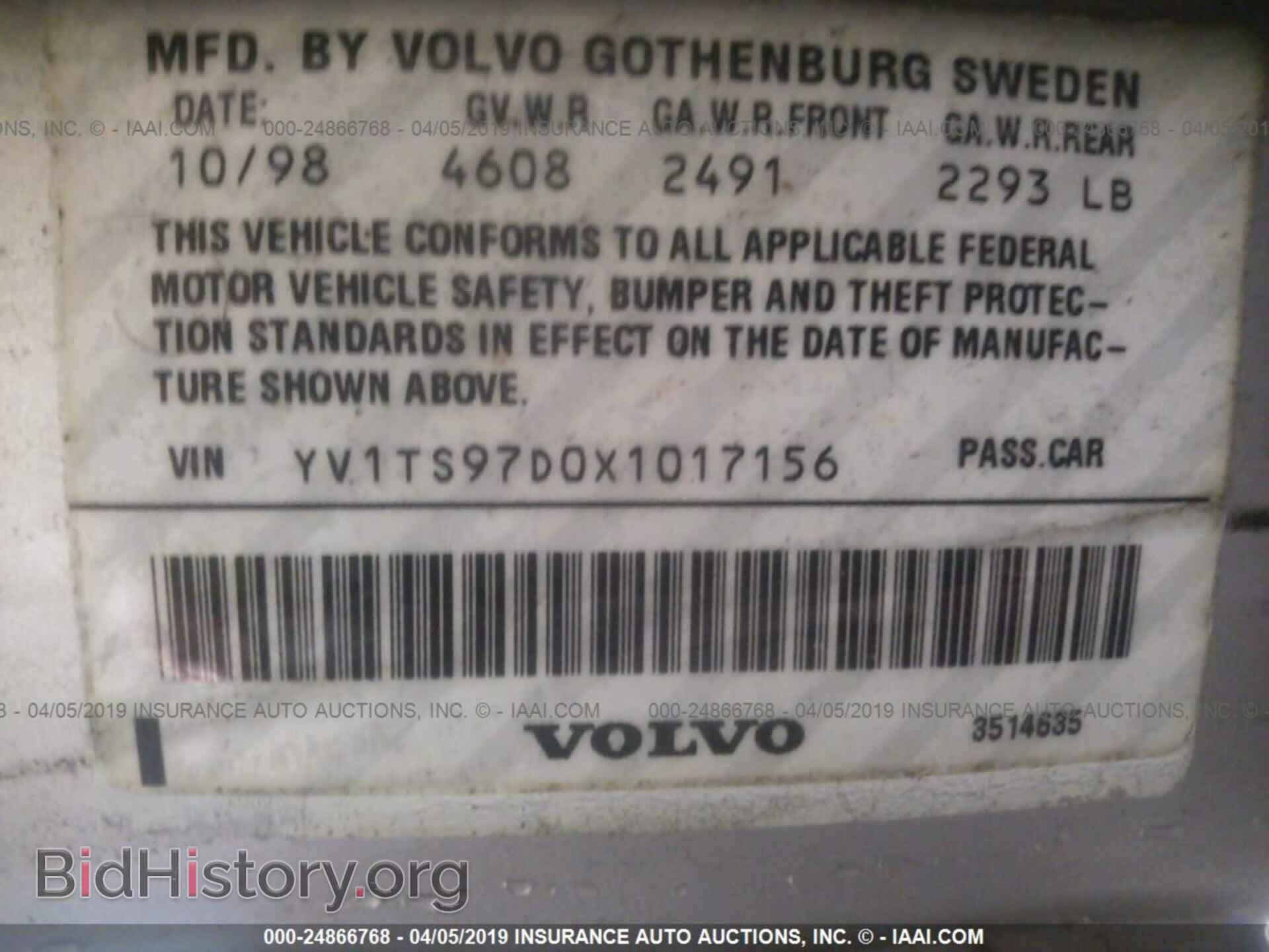 1999 VOLVO S80 - VIN: YV1TS97D0X1017156 - Photo 9
