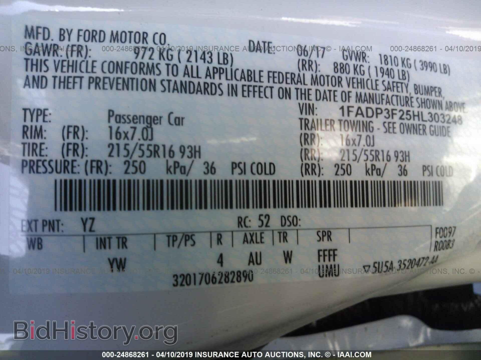 2017 FORD FOCUS - VIN: 1FADP3F25HL303248 - Photo 9