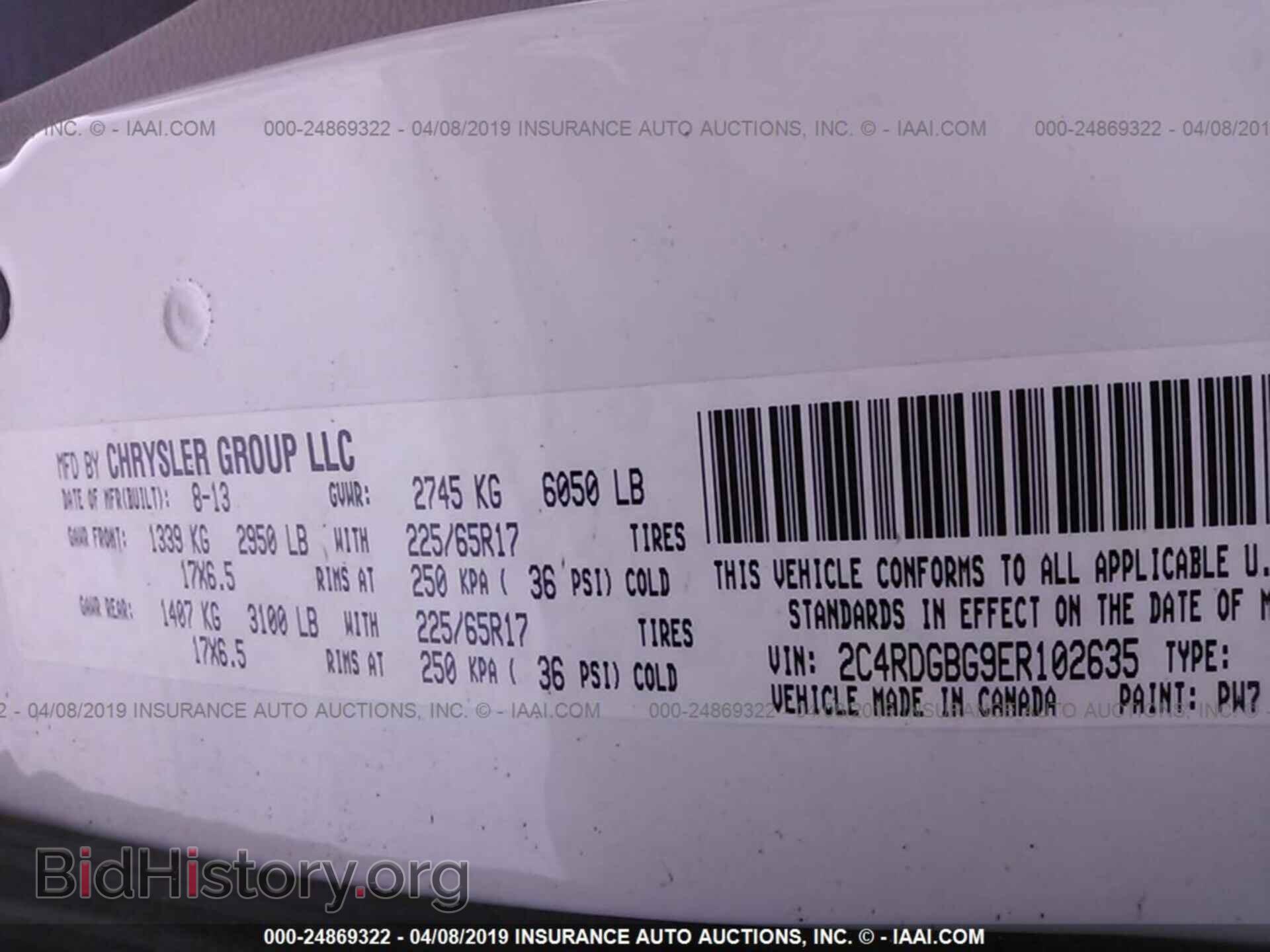 2014 DODGE GRAND CARAVAN - VIN: 2C4RDGBG9ER102635 - Фото 9