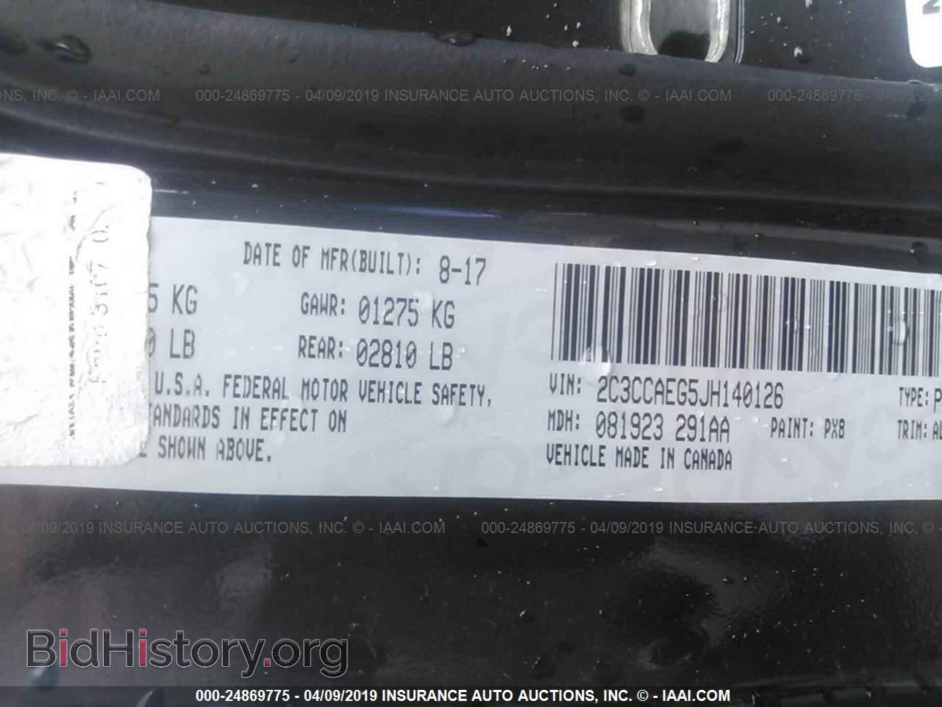 2018 CHRYSLER 300 - VIN: 2C3CCAEG5JH140126 - Фото 9
