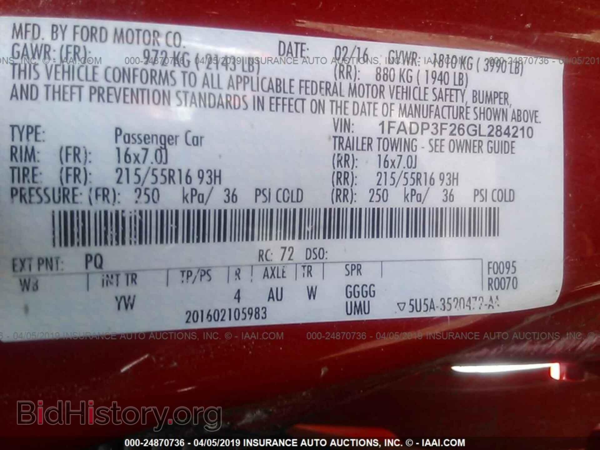 2016 FORD FOCUS - VIN: 1FADP3F26GL284210 - Фото 9