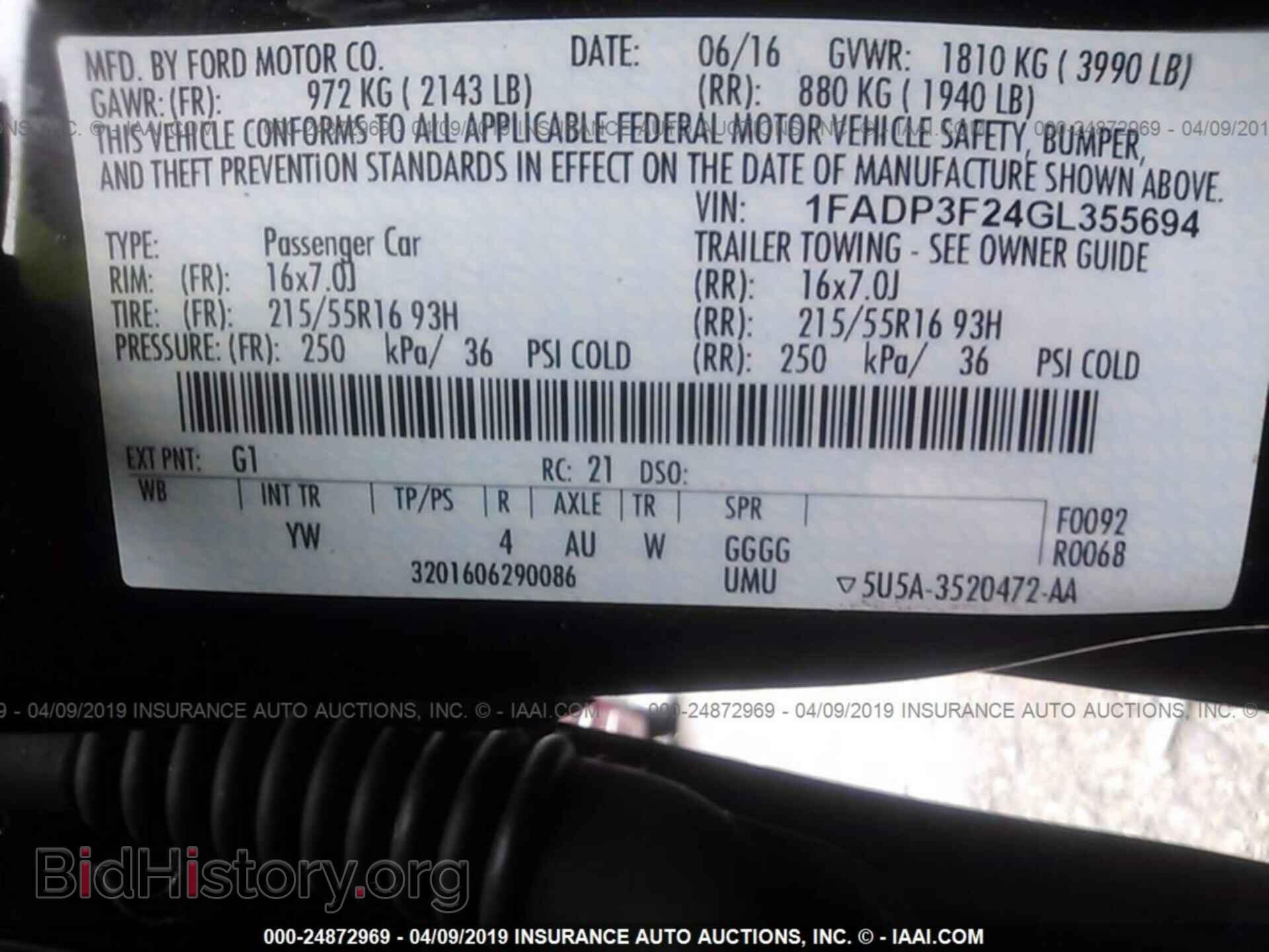 2016 FORD FOCUS - VIN: 1FADP3F24GL355694 - Фото 9