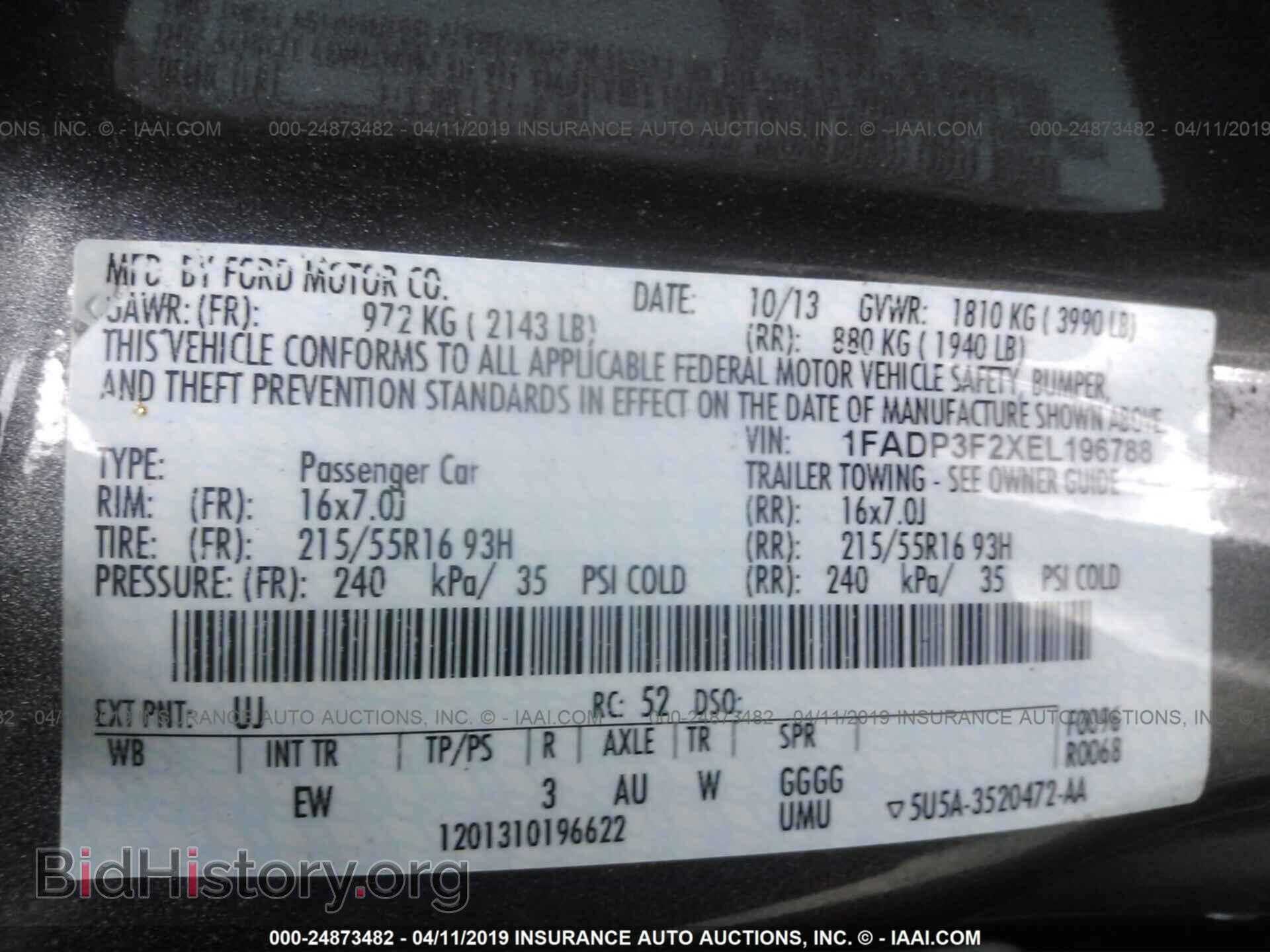 2014 FORD FOCUS - VIN: 1FADP3F2XEL196788 - Фото 9